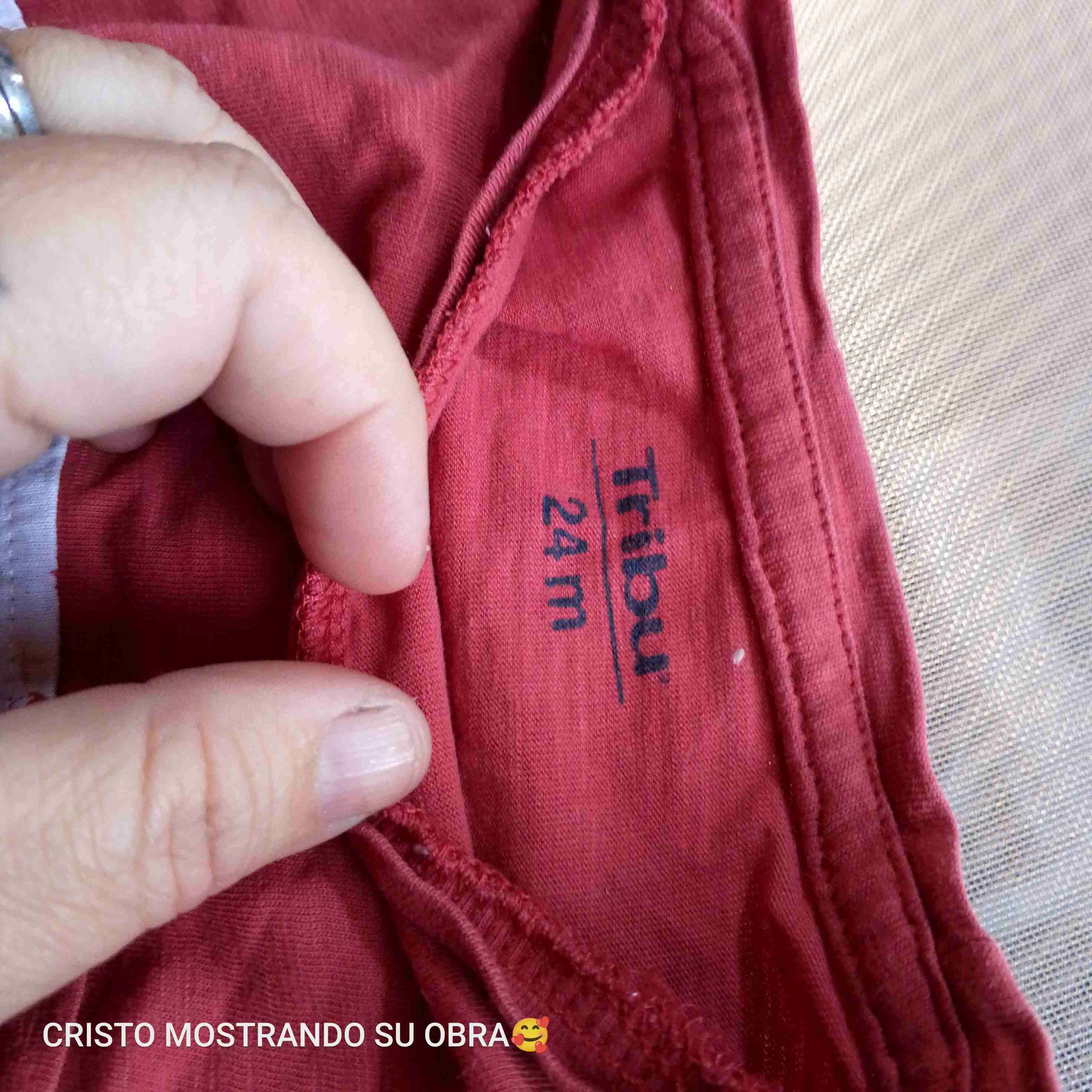 Polera infantil roja con estampado - miniatura 2