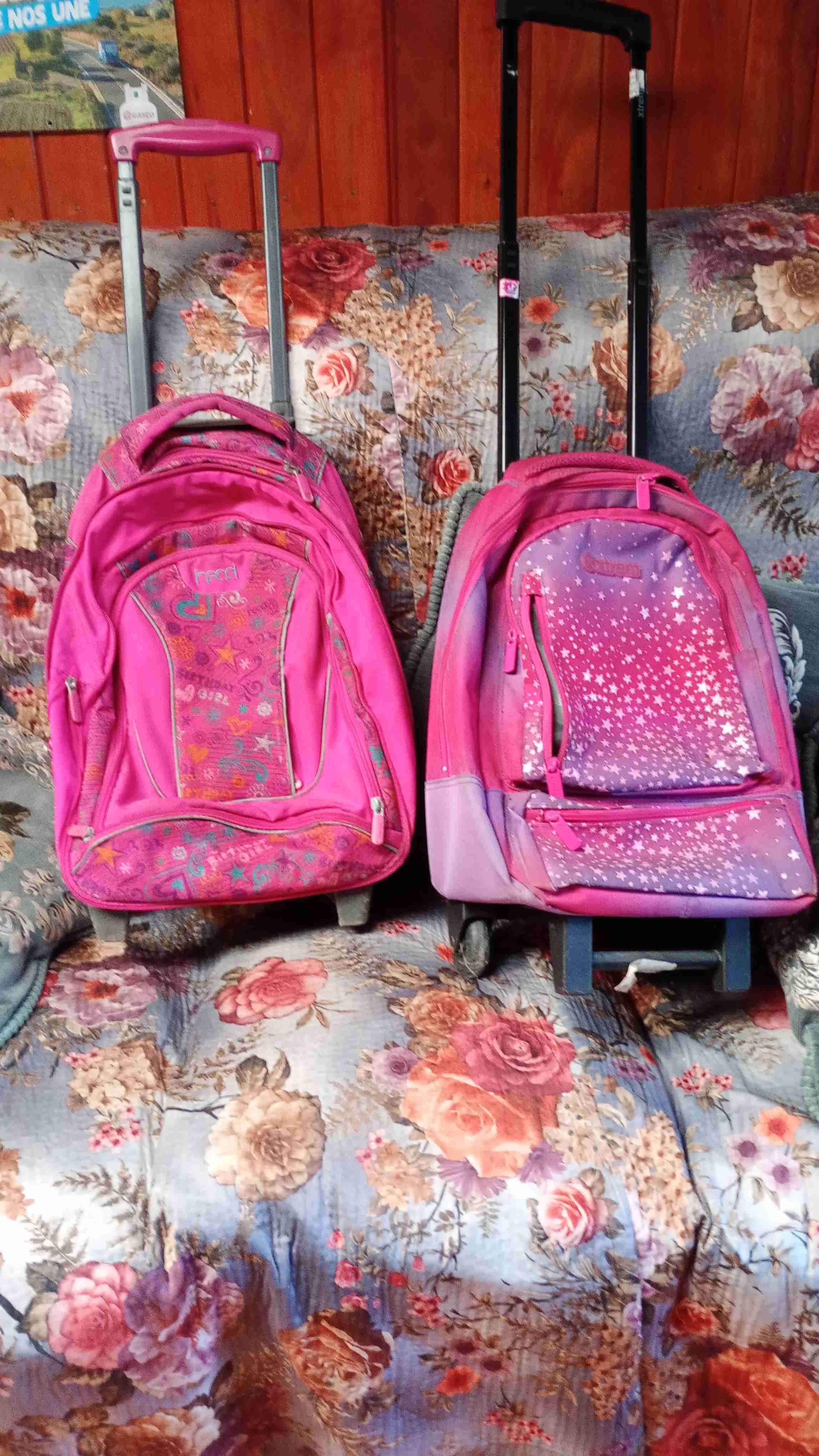 Mochilas escolares rosadas con ruedas