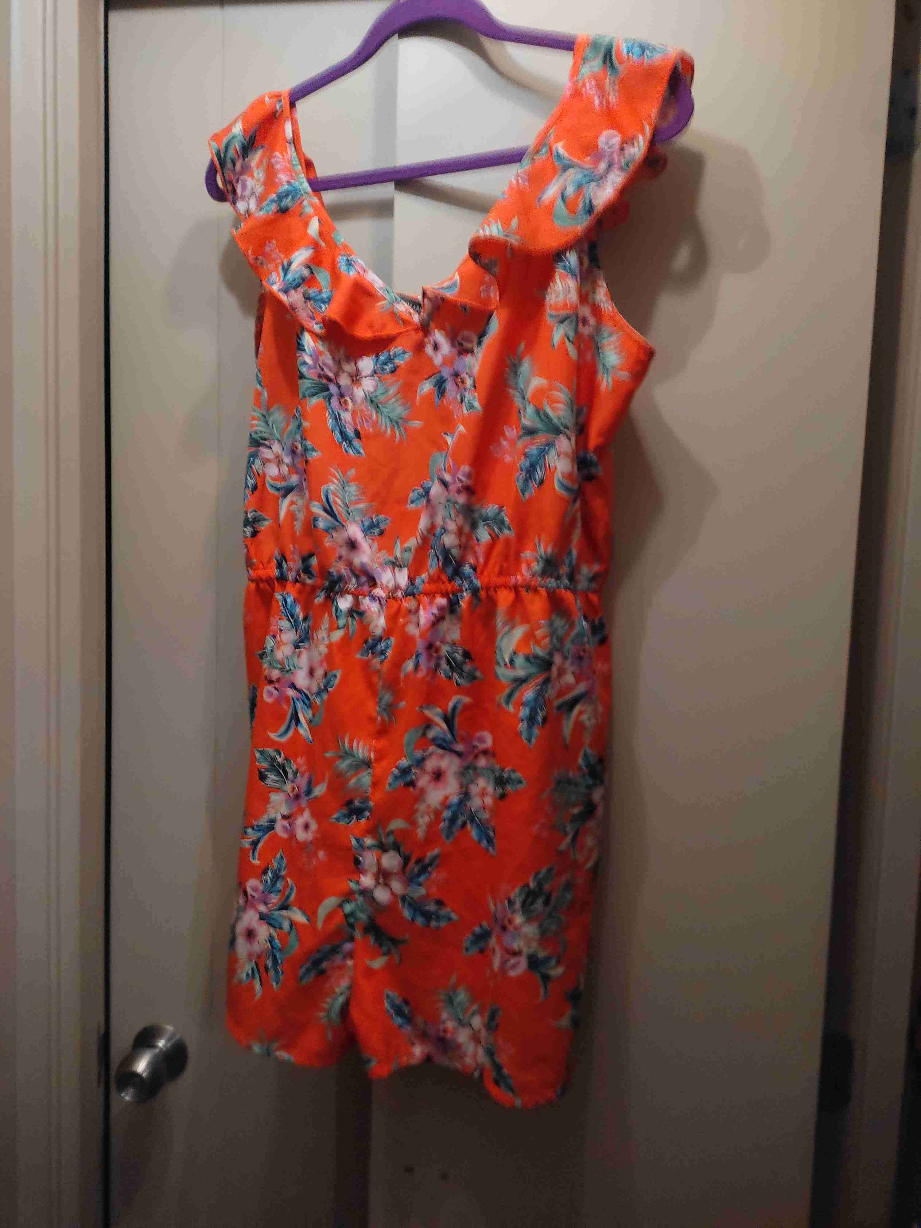 Enterito short floreado naranja