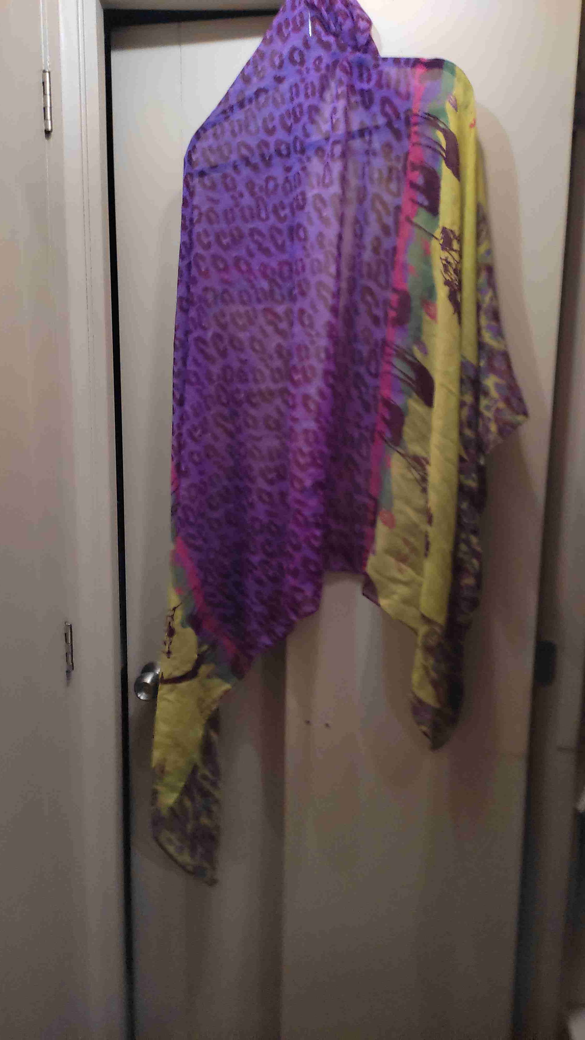 Pañuelos floral rosa con flecos - 2