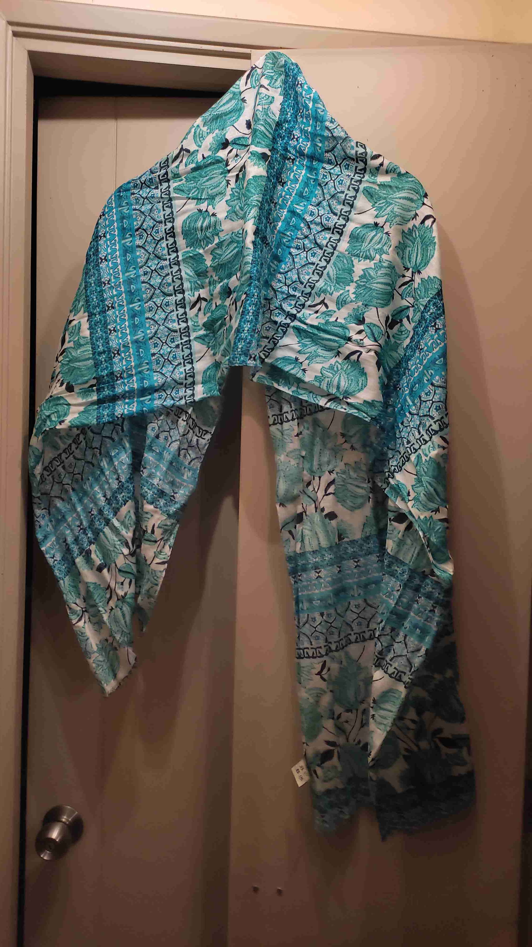 Pañuelos floral rosa con flecos - 6