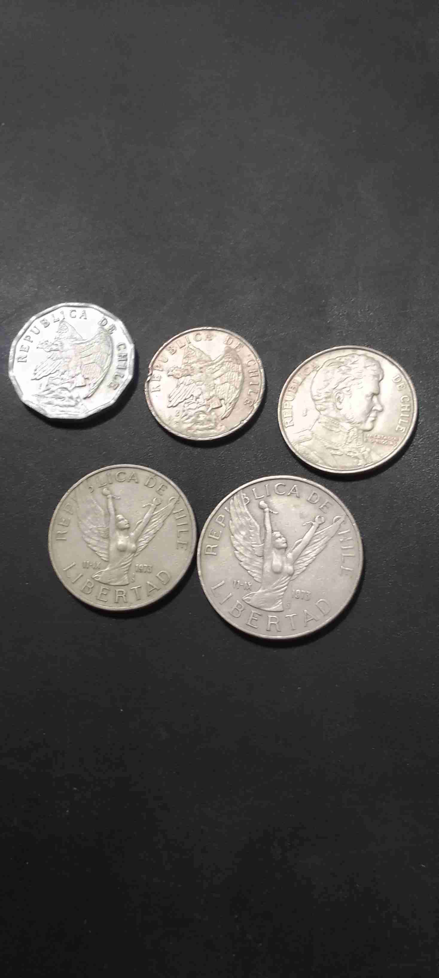 Monedas de Chile 5 diferentes 1976-77 - miniatura 2