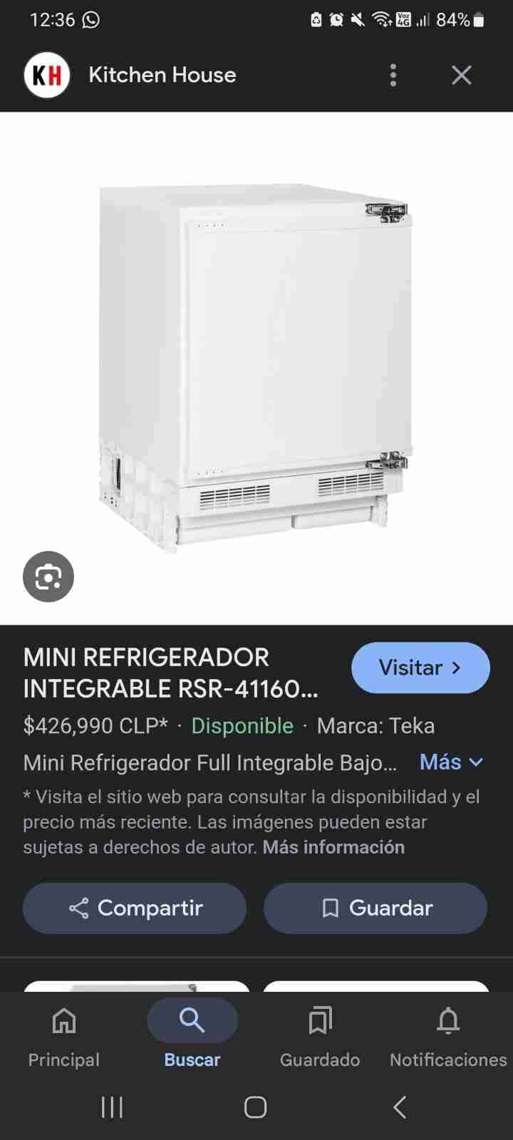 Mini refrigerador integrable Teka
