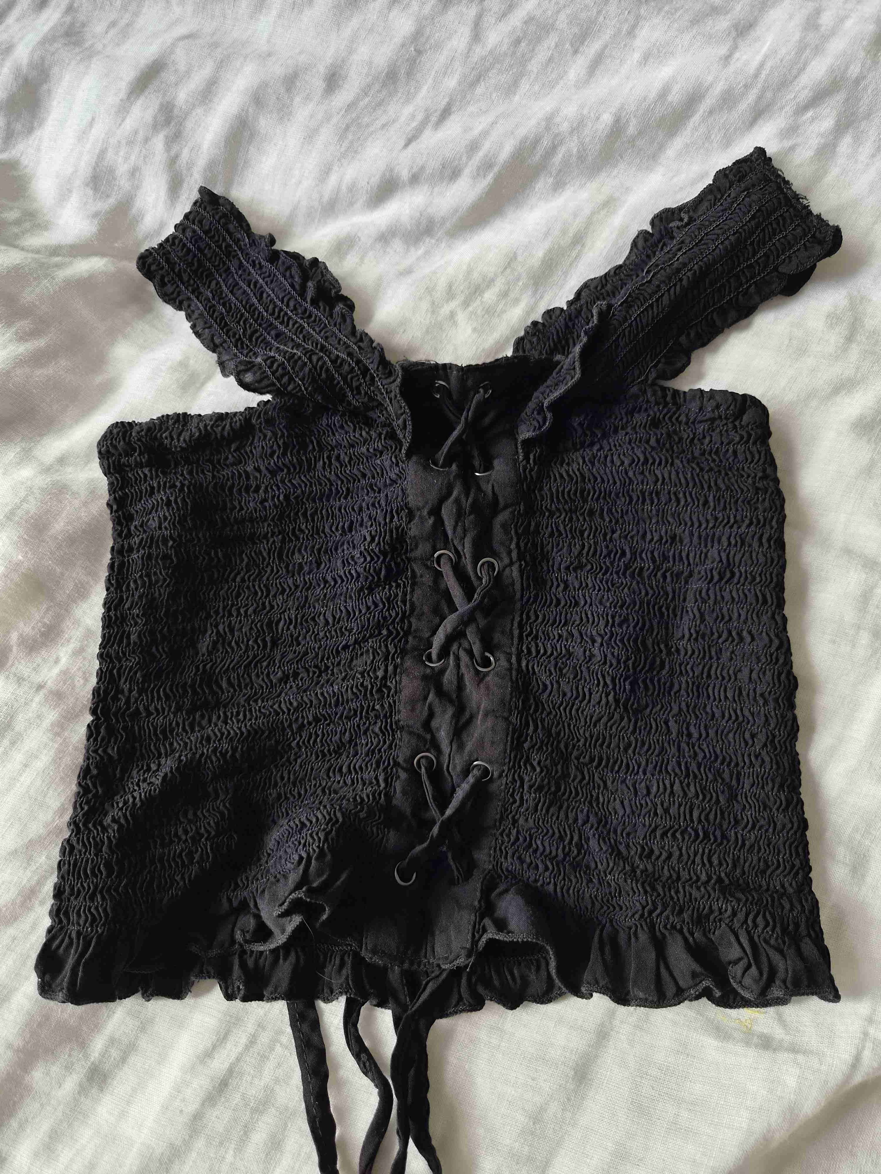 Top negro estilo corset