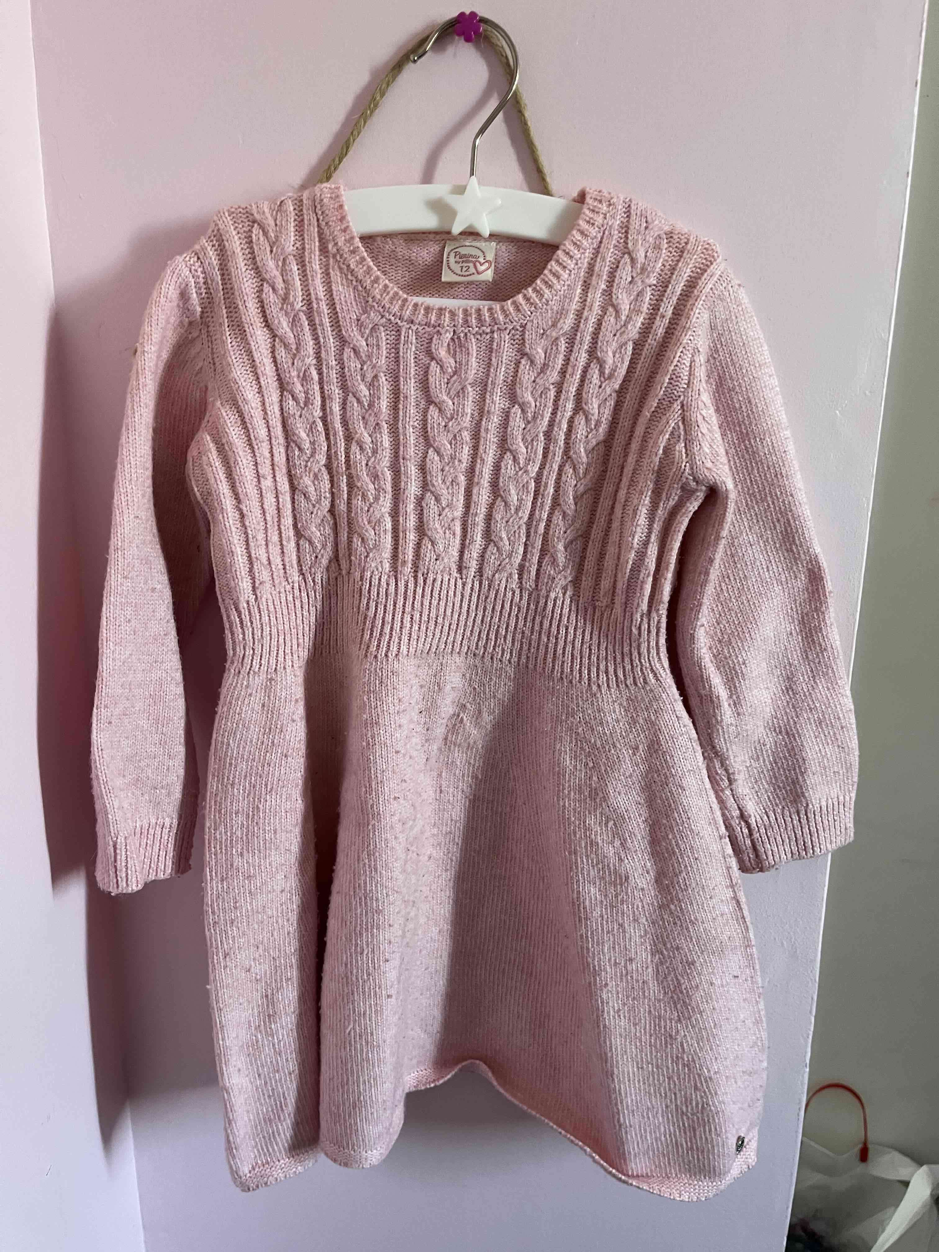 Vestido niña rosado tejido