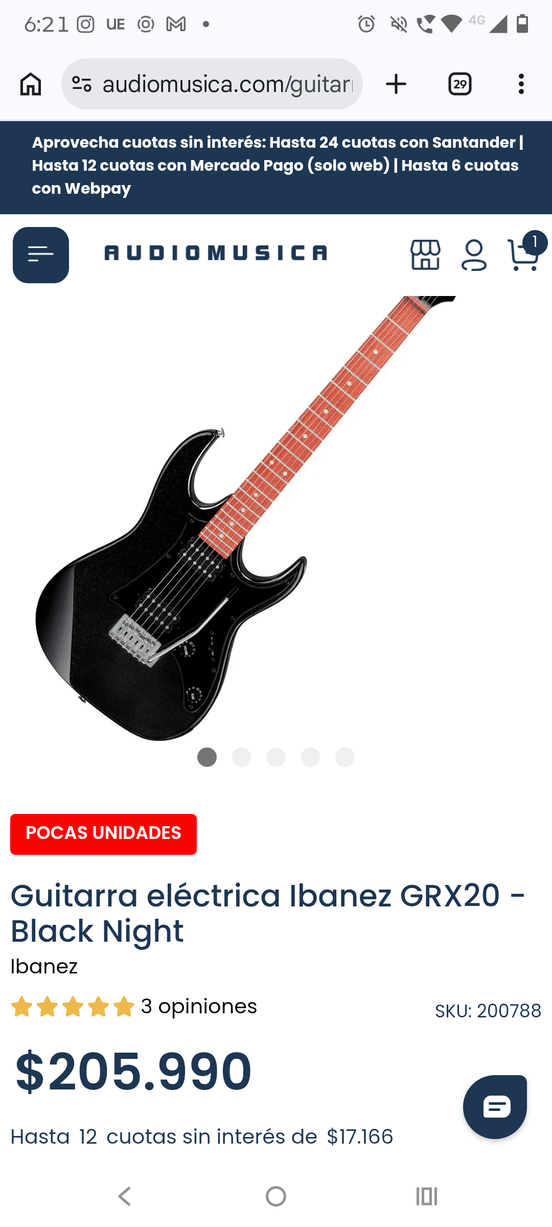 Guitarra eléctrica Ibanez + Bolsa - miniatura 6