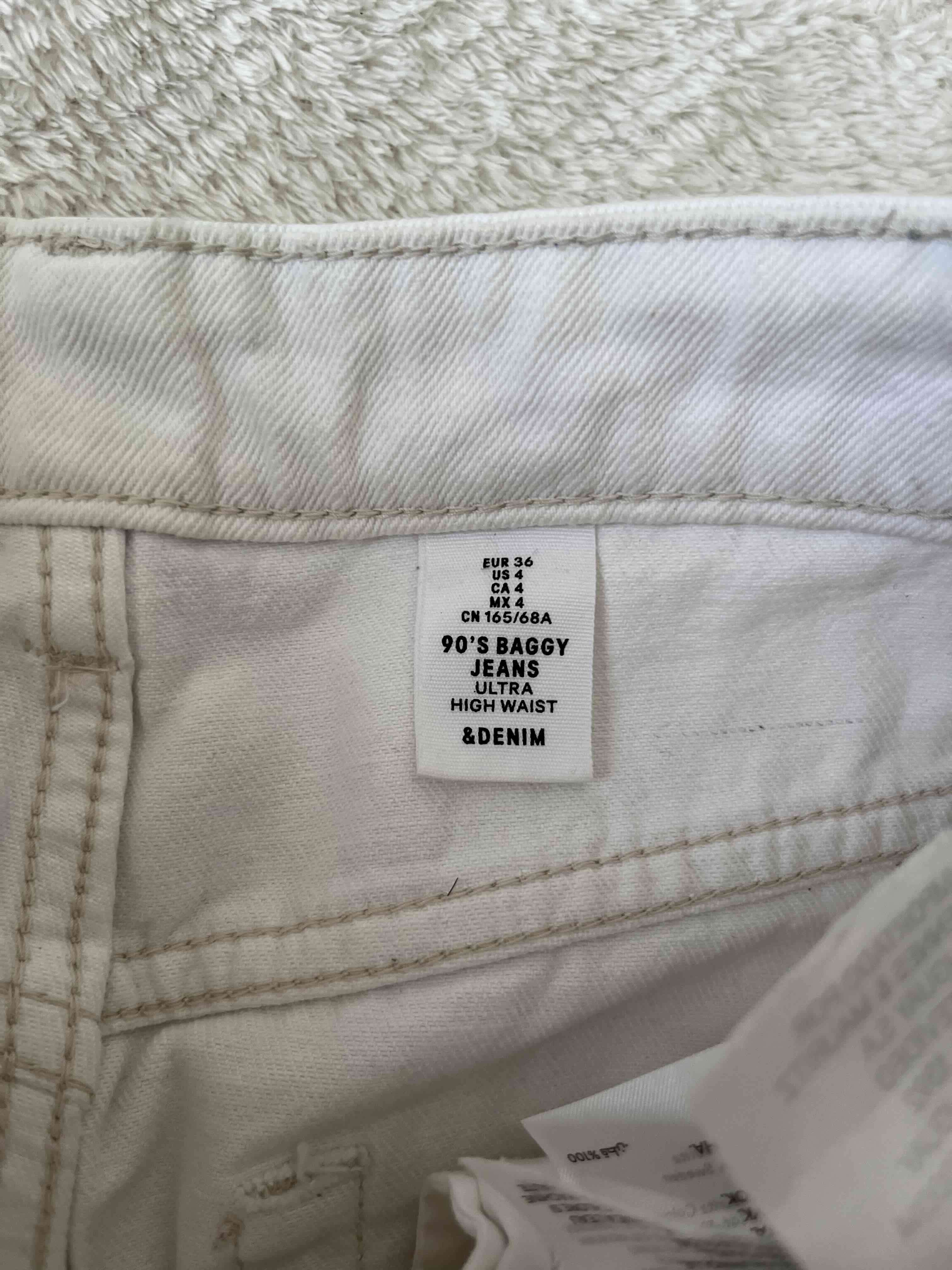 Pantalones blancos 90’s baggy - miniatura 2