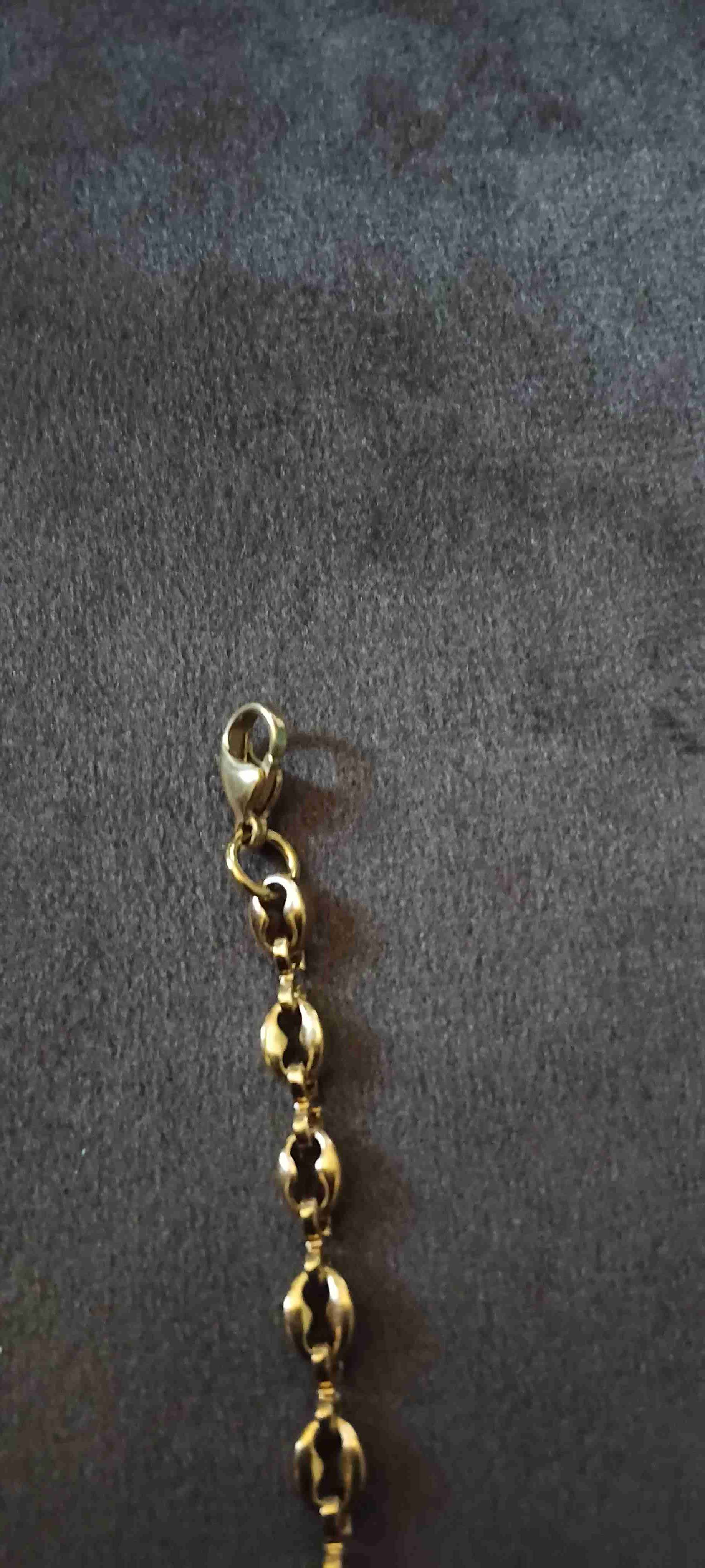 Pulsera dorada eslabón  grano de café - miniatura 2