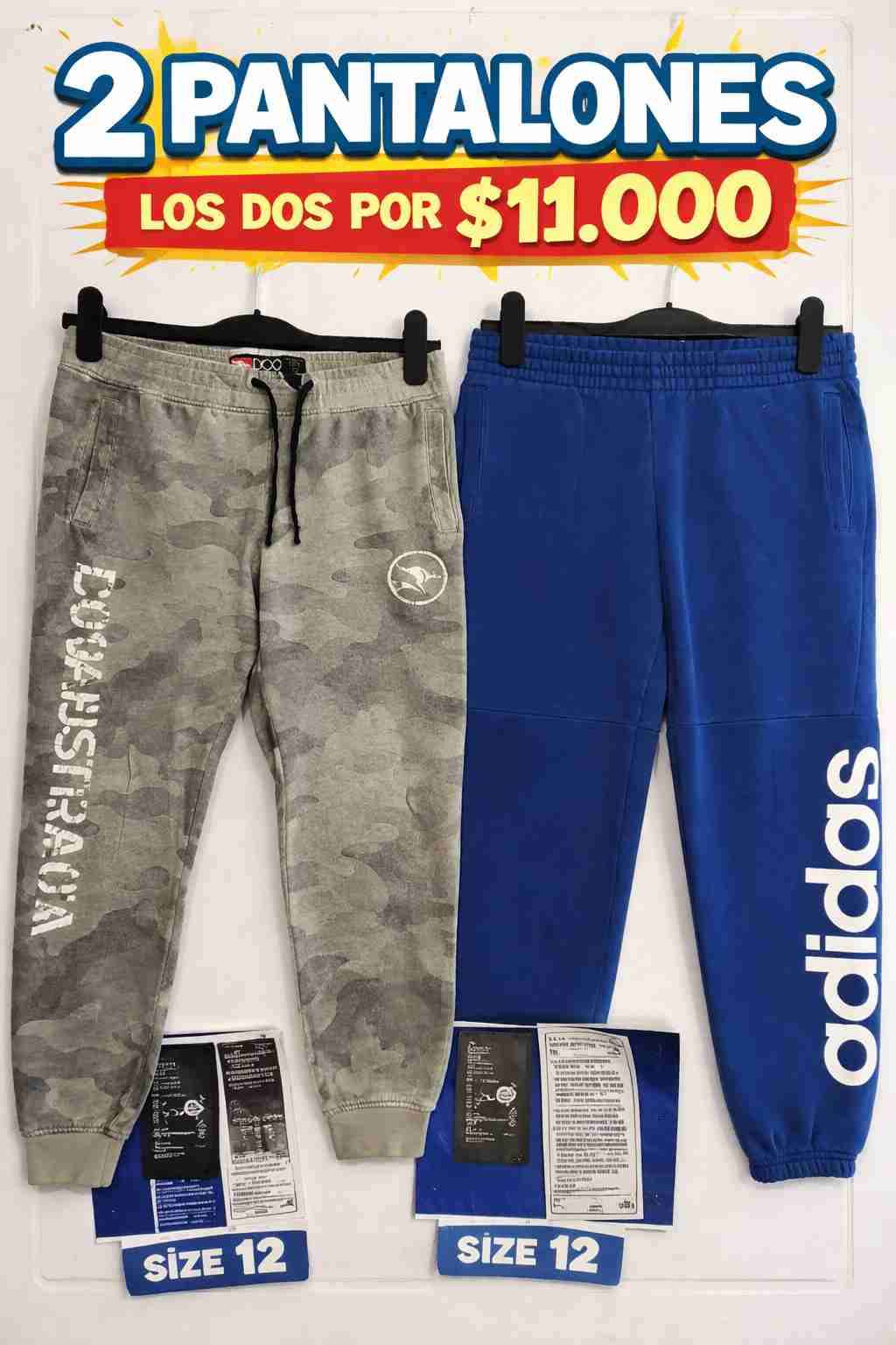 2 pantalones deportivos talla 12