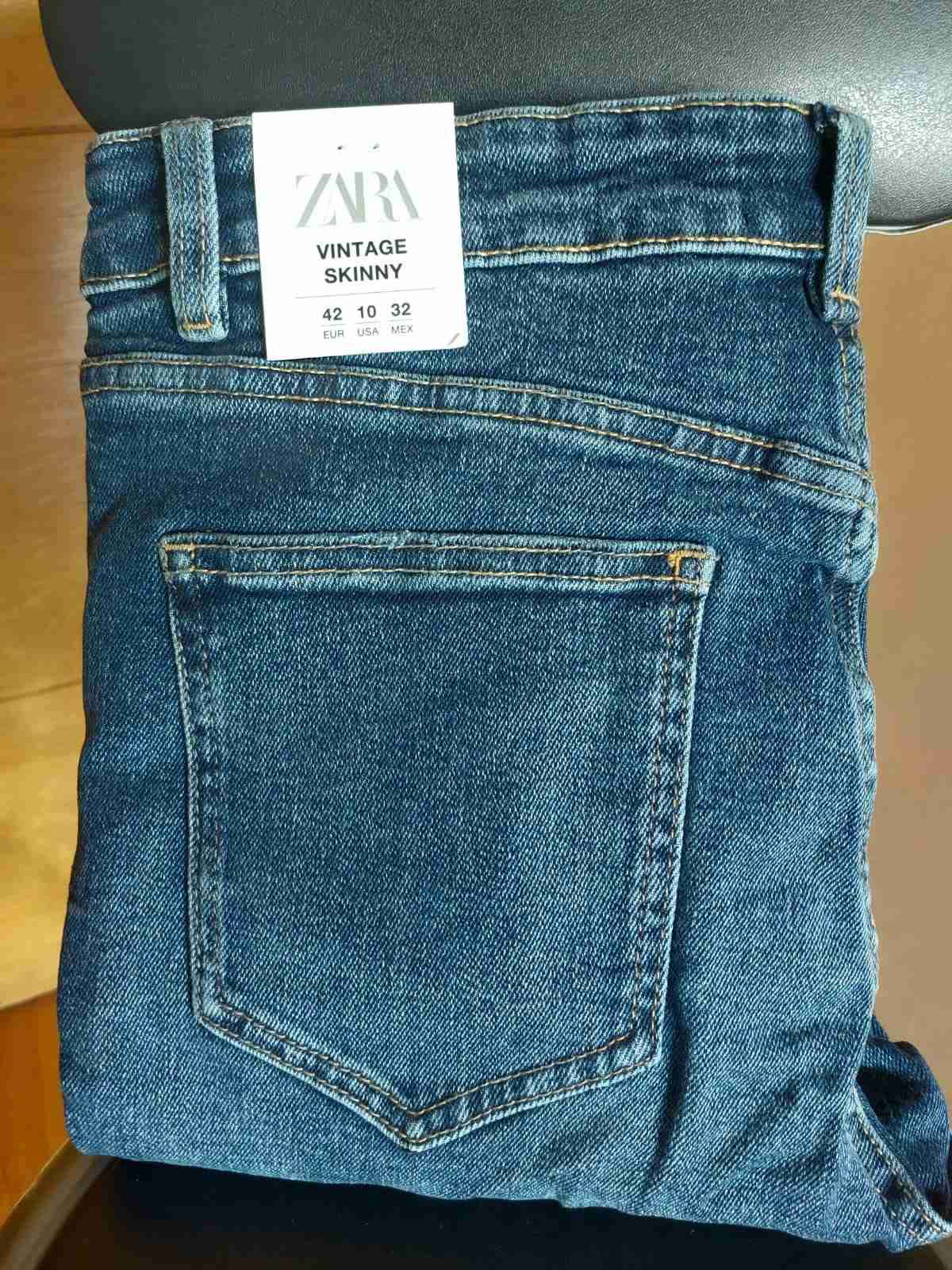 Jeans azul ajustados mujer - miniatura 3