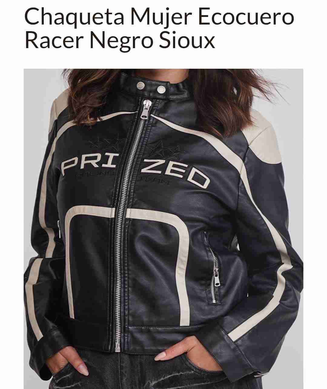 Chaqueta Ecocuero Mujer Negra