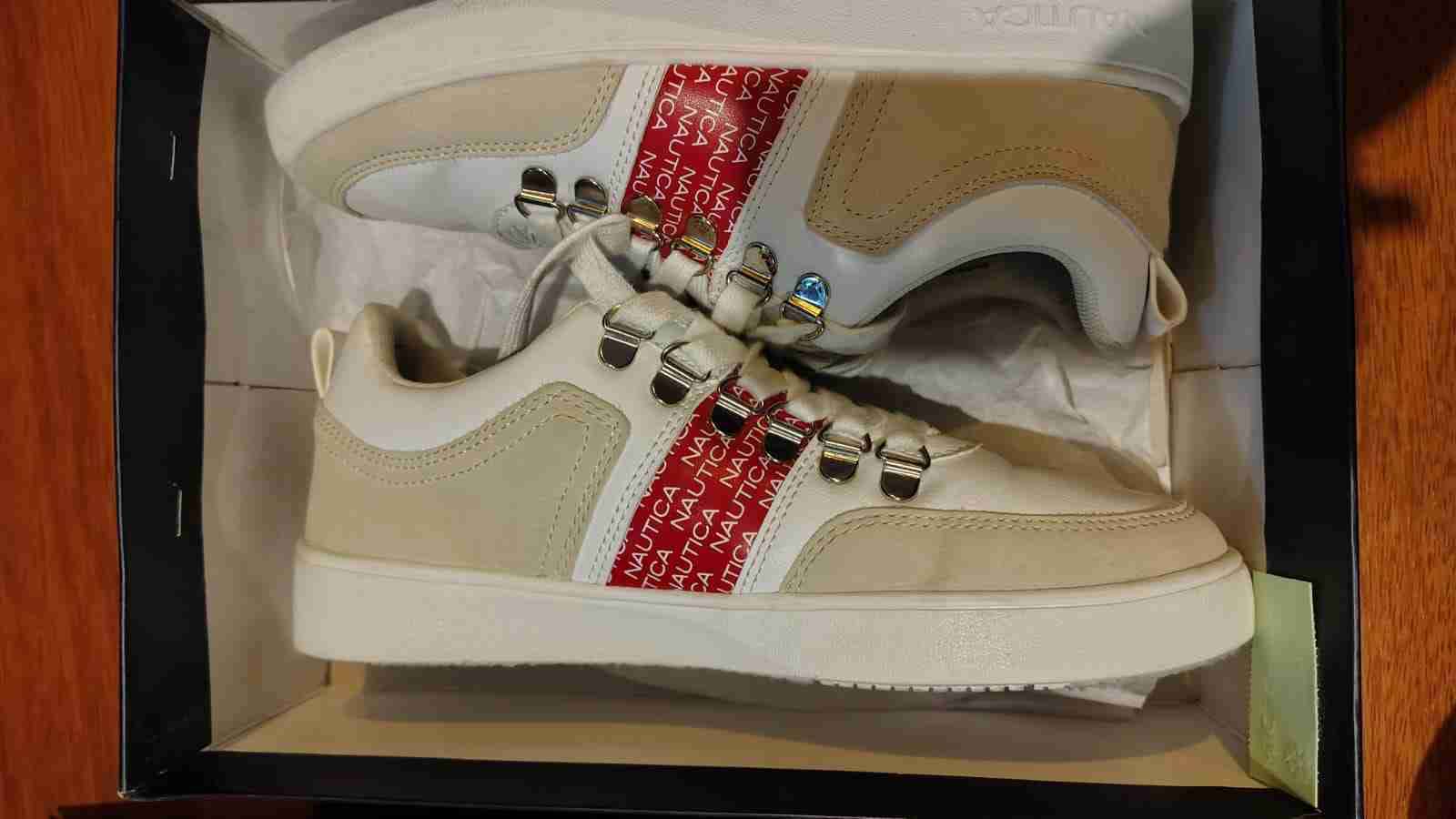 Zapatillas Nautica blancas y beige - miniatura 4