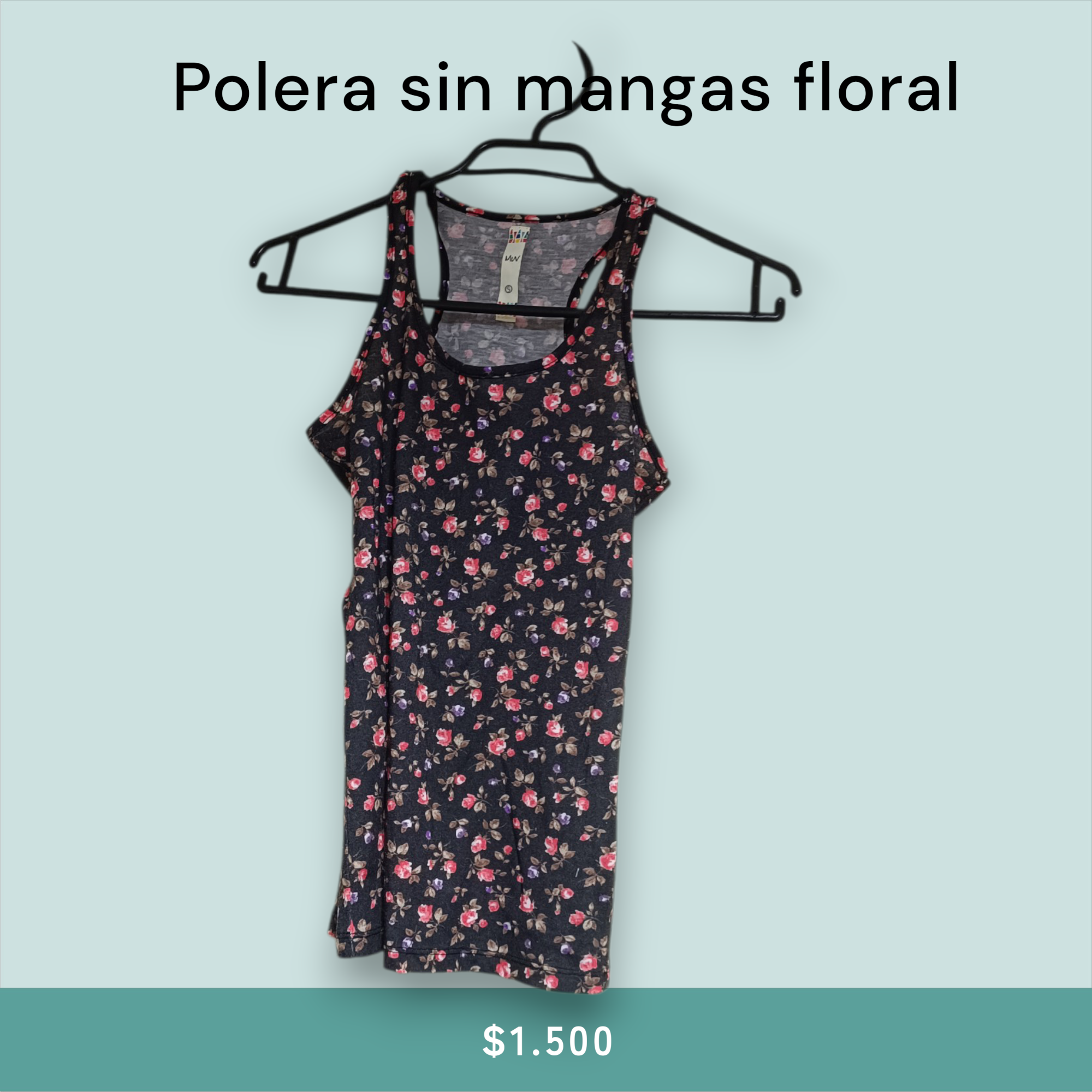 Polera sin mangas floral