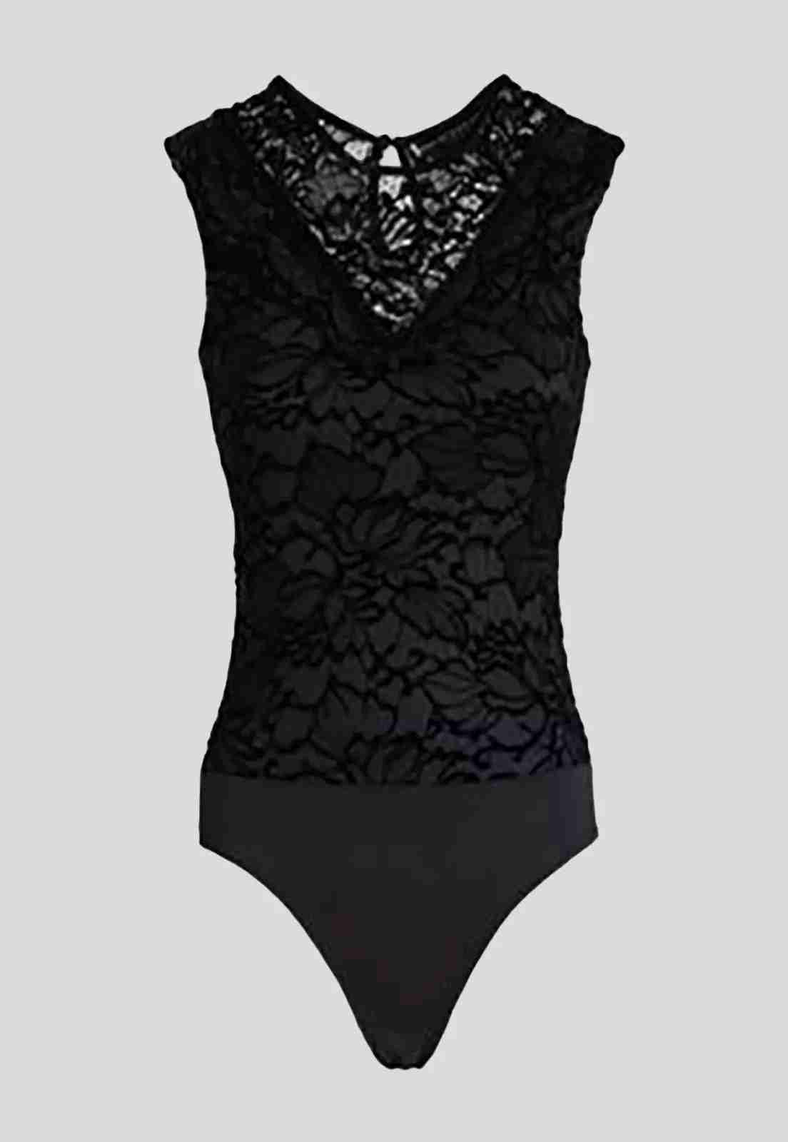Body negro de encaje