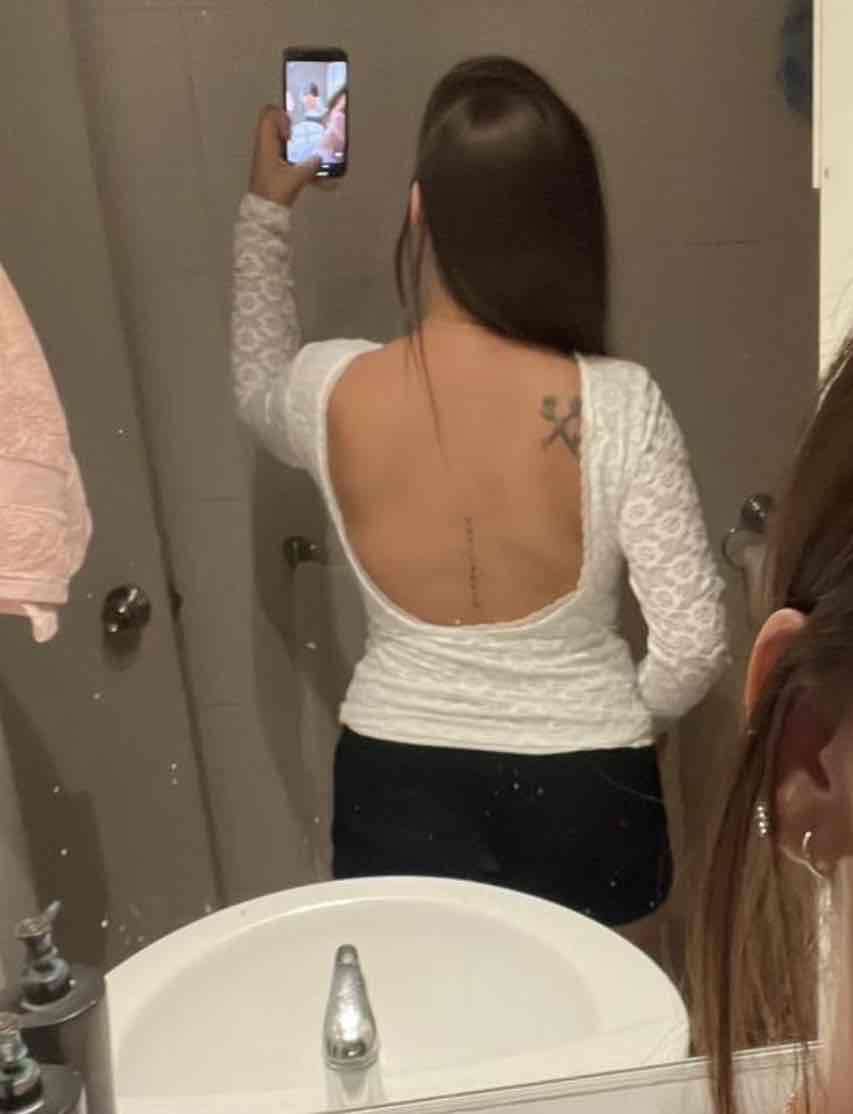 Polera blanca de encaje - miniatura 2