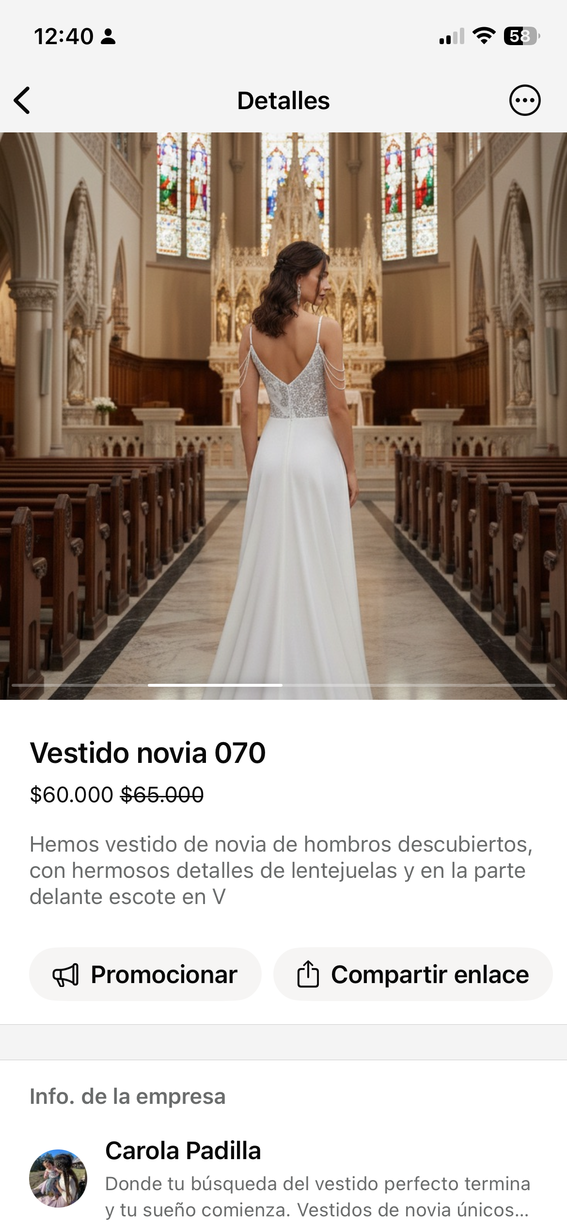 Vestido de novia con tajo - miniatura 2