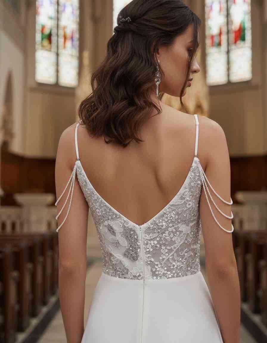 Vestido de novia con tajo - miniatura 3