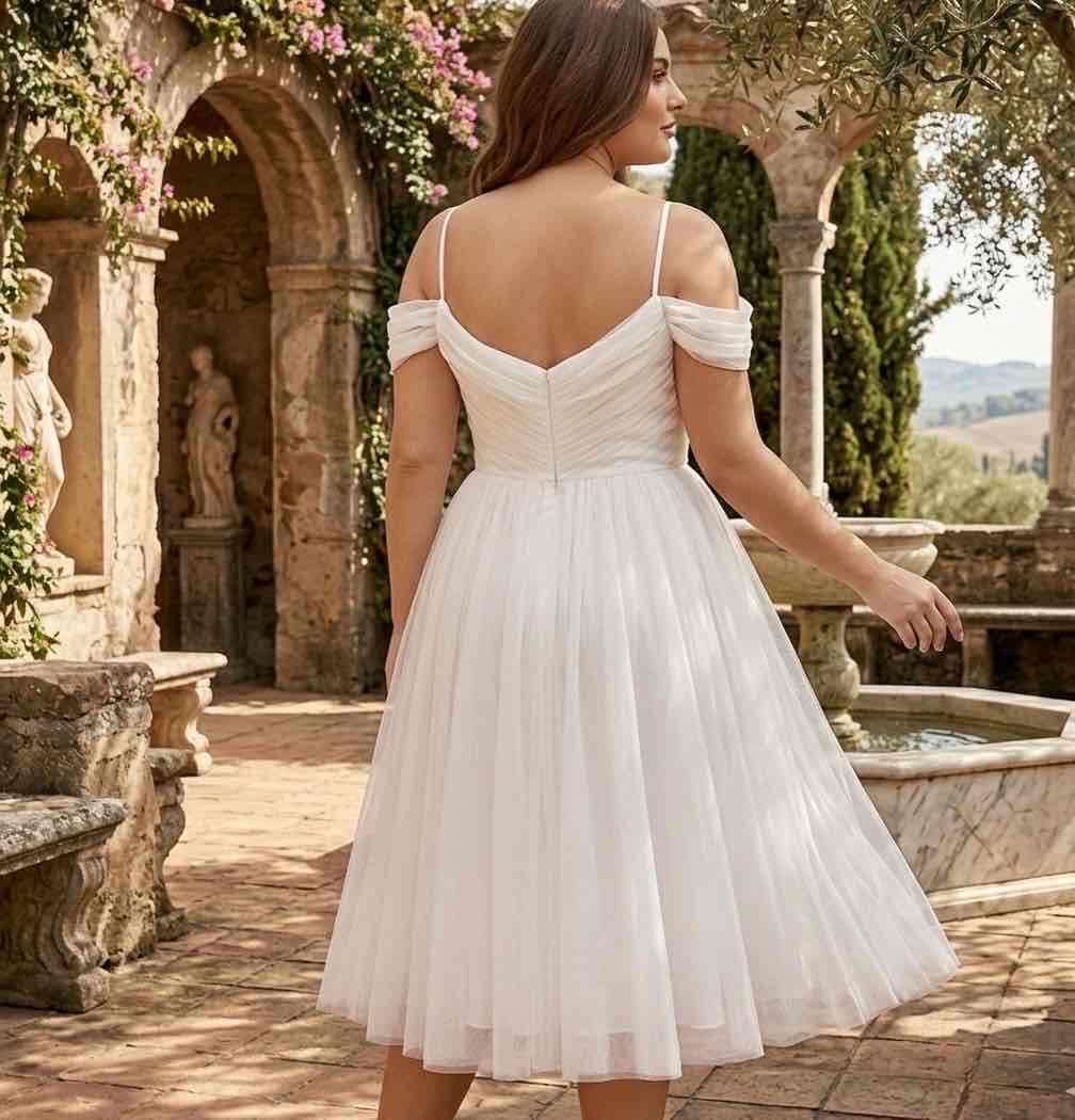 Vestido blanco de boda elegante - miniatura 2