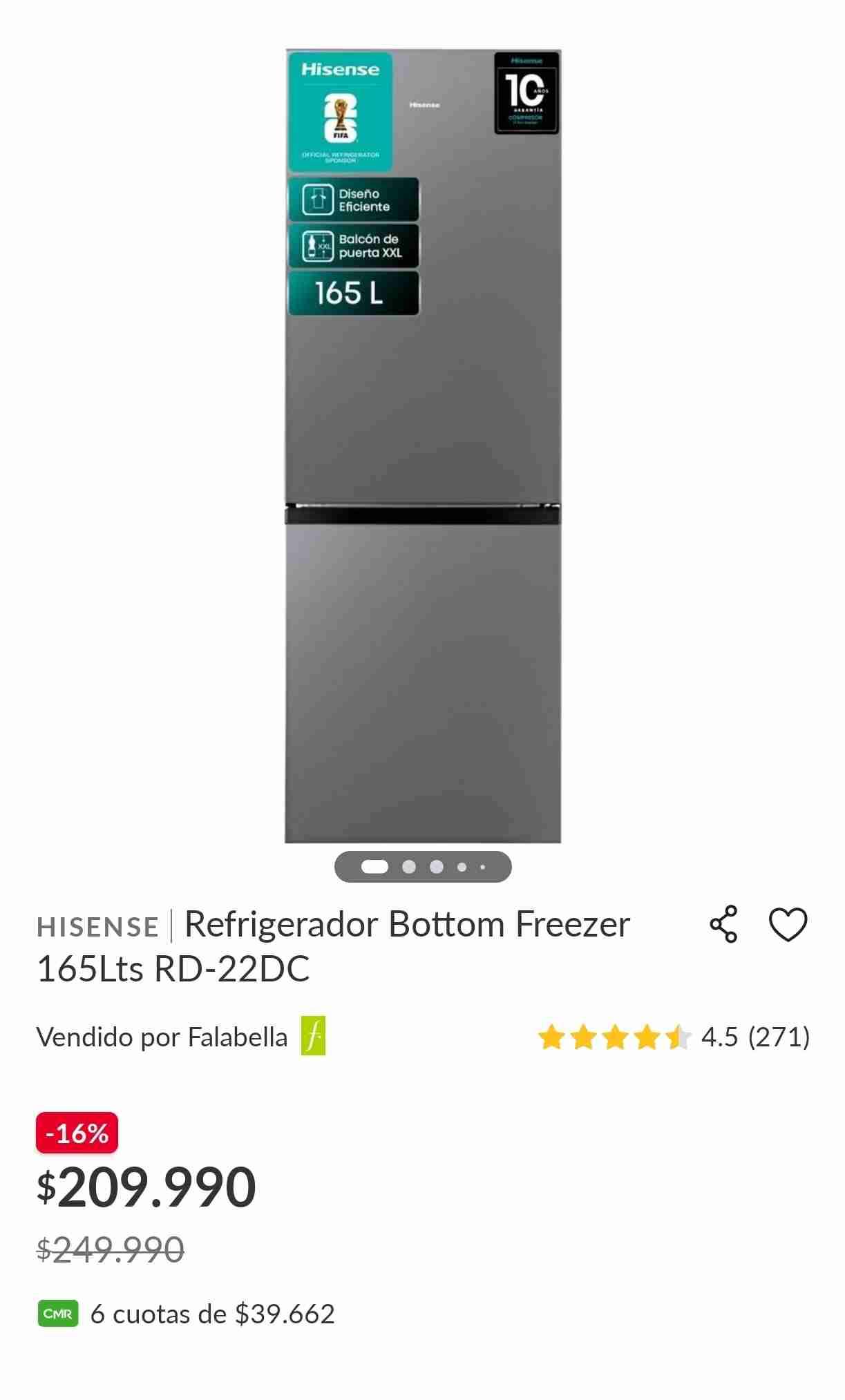 Refrigerador Hisense gris - miniatura 4