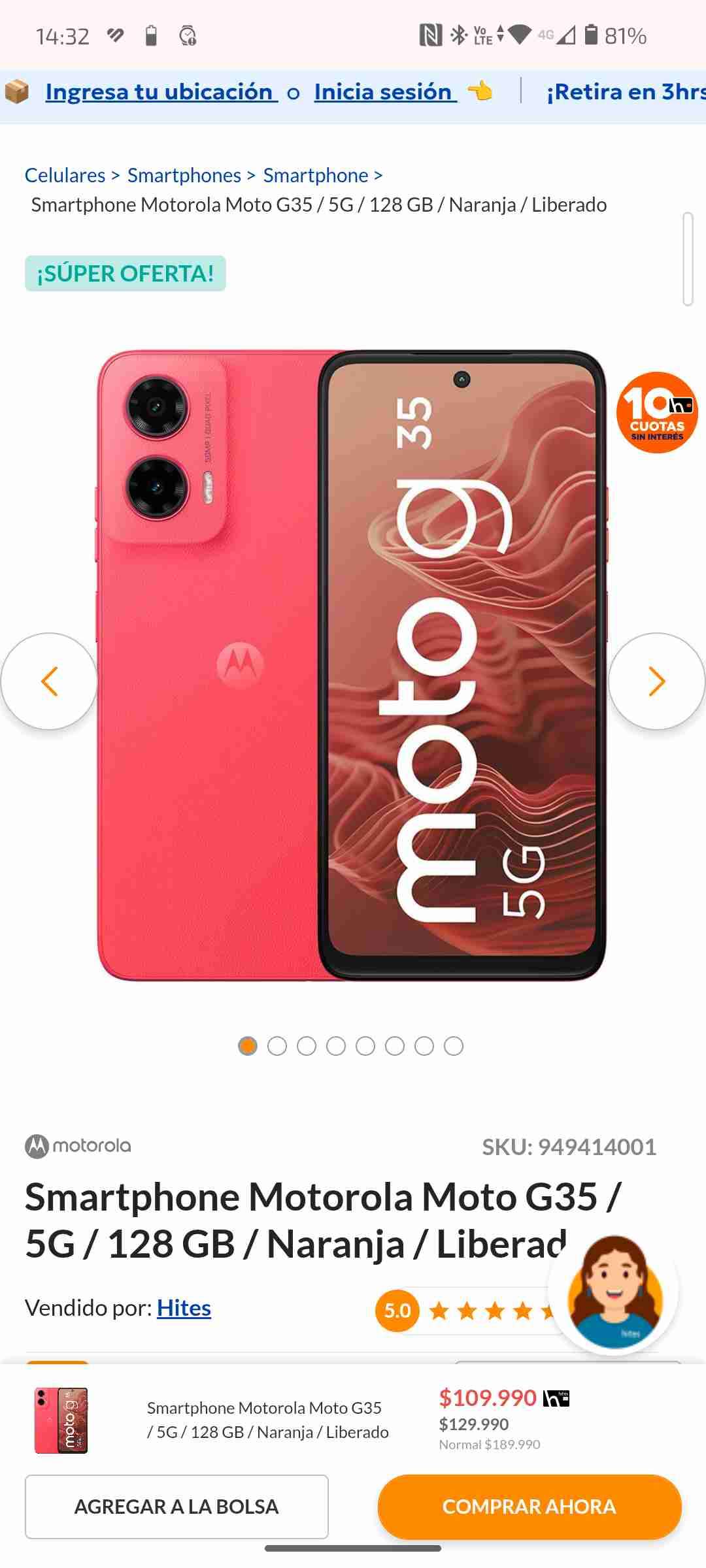 Smartphone Motorola Moto G35 5G