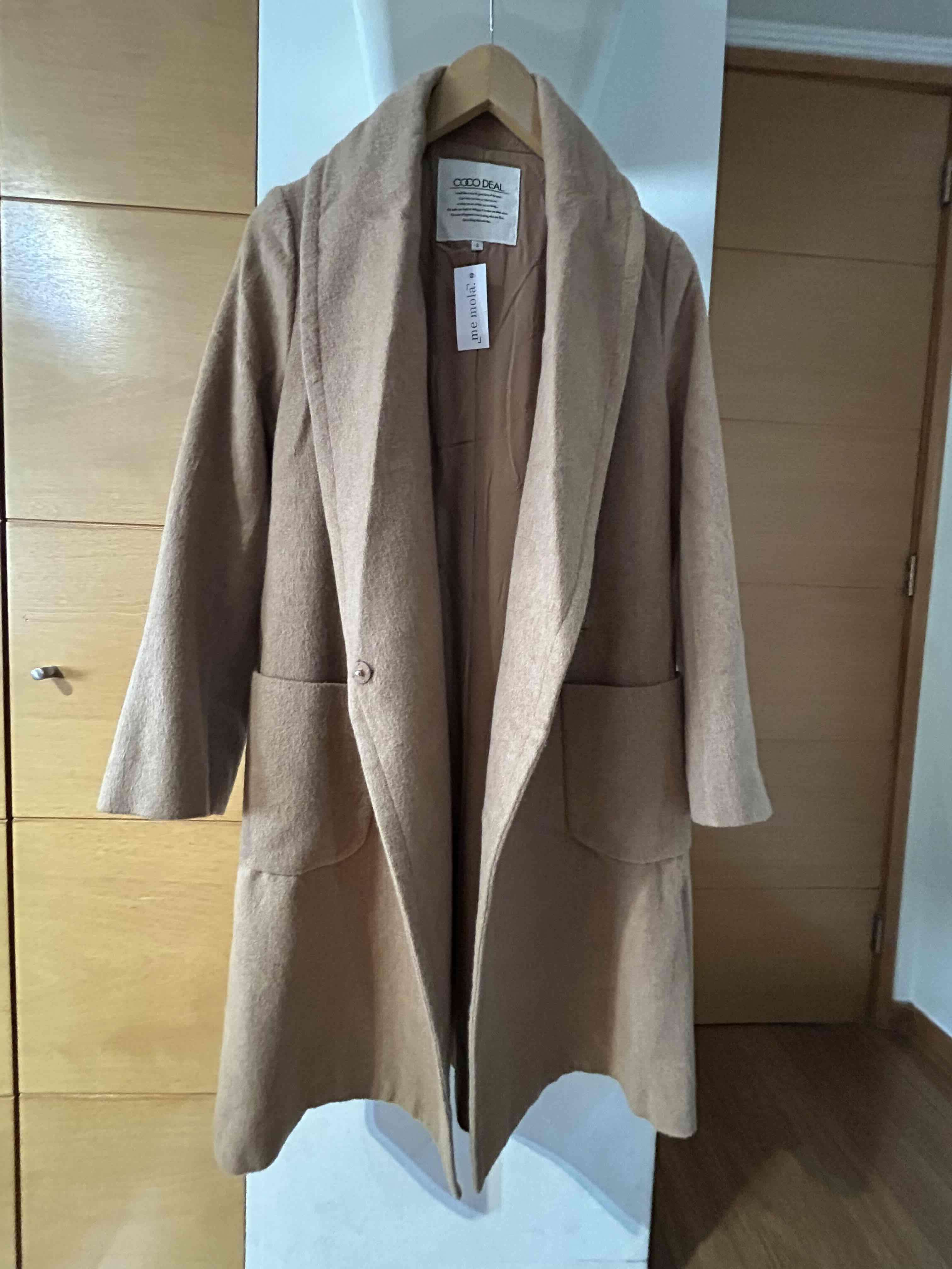 Abrigo café largo para mujer Coco Deal - miniatura 2