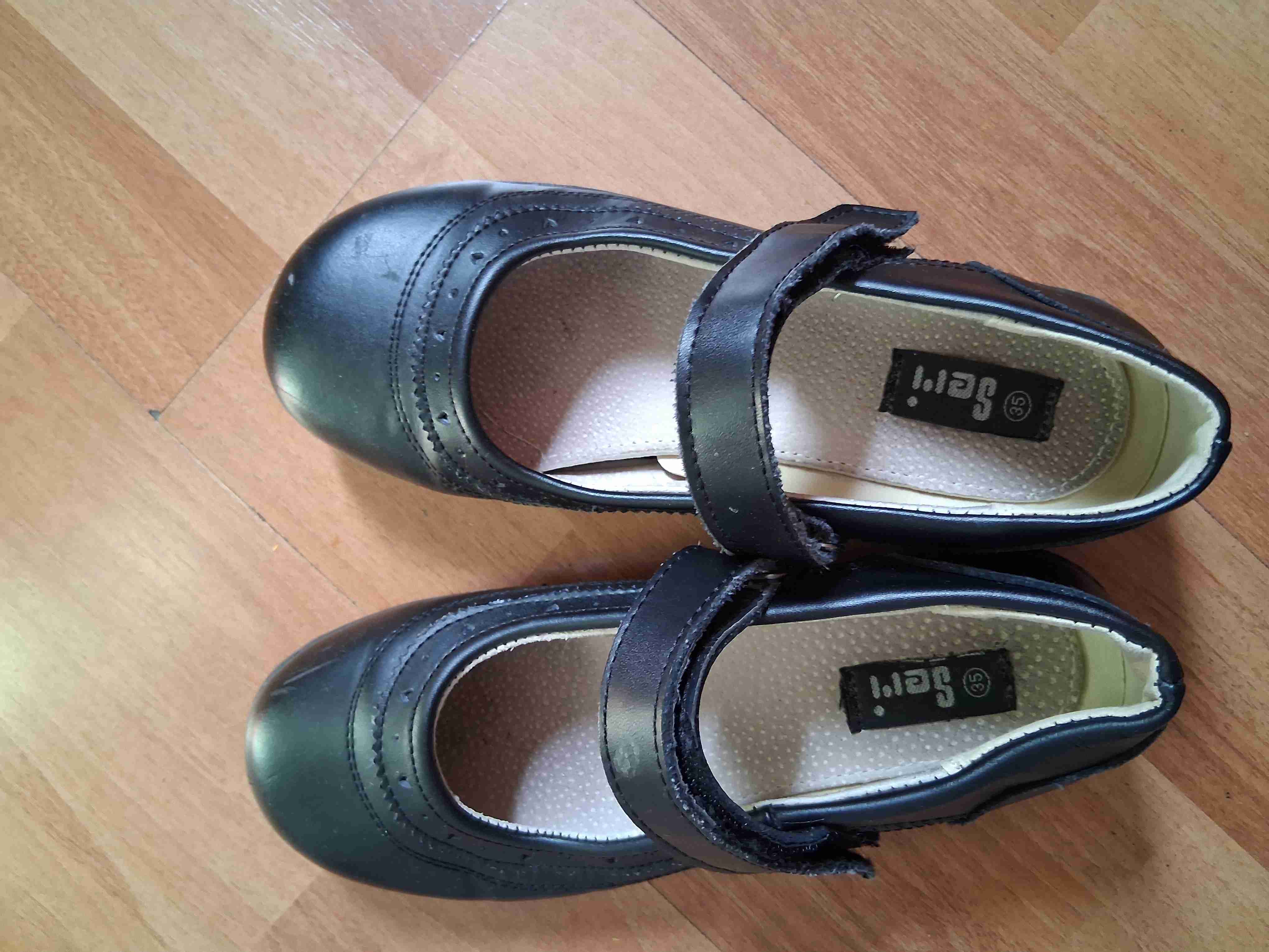 Zapatos negros de niña con velcro - miniatura 2