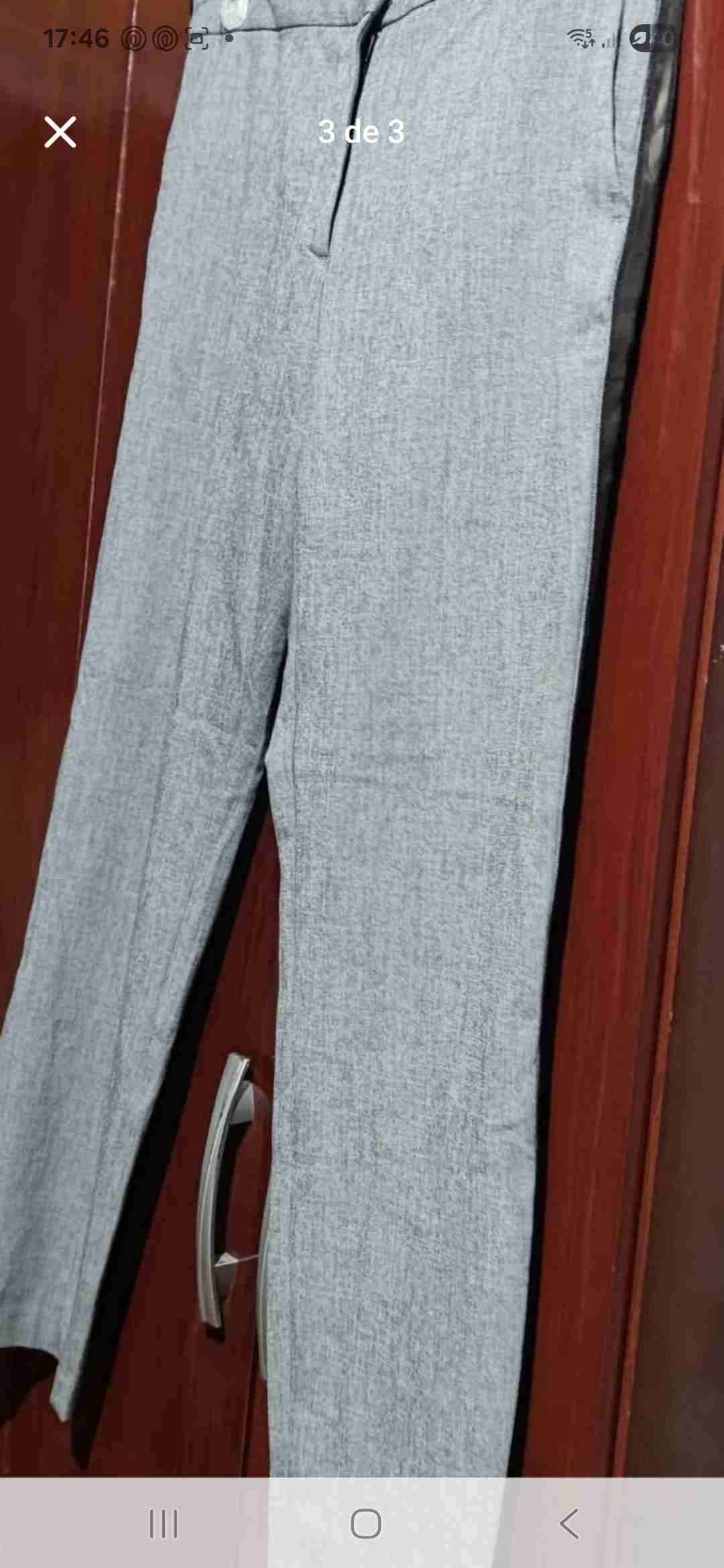 Pantalón sastrero gris elegante - miniatura 2