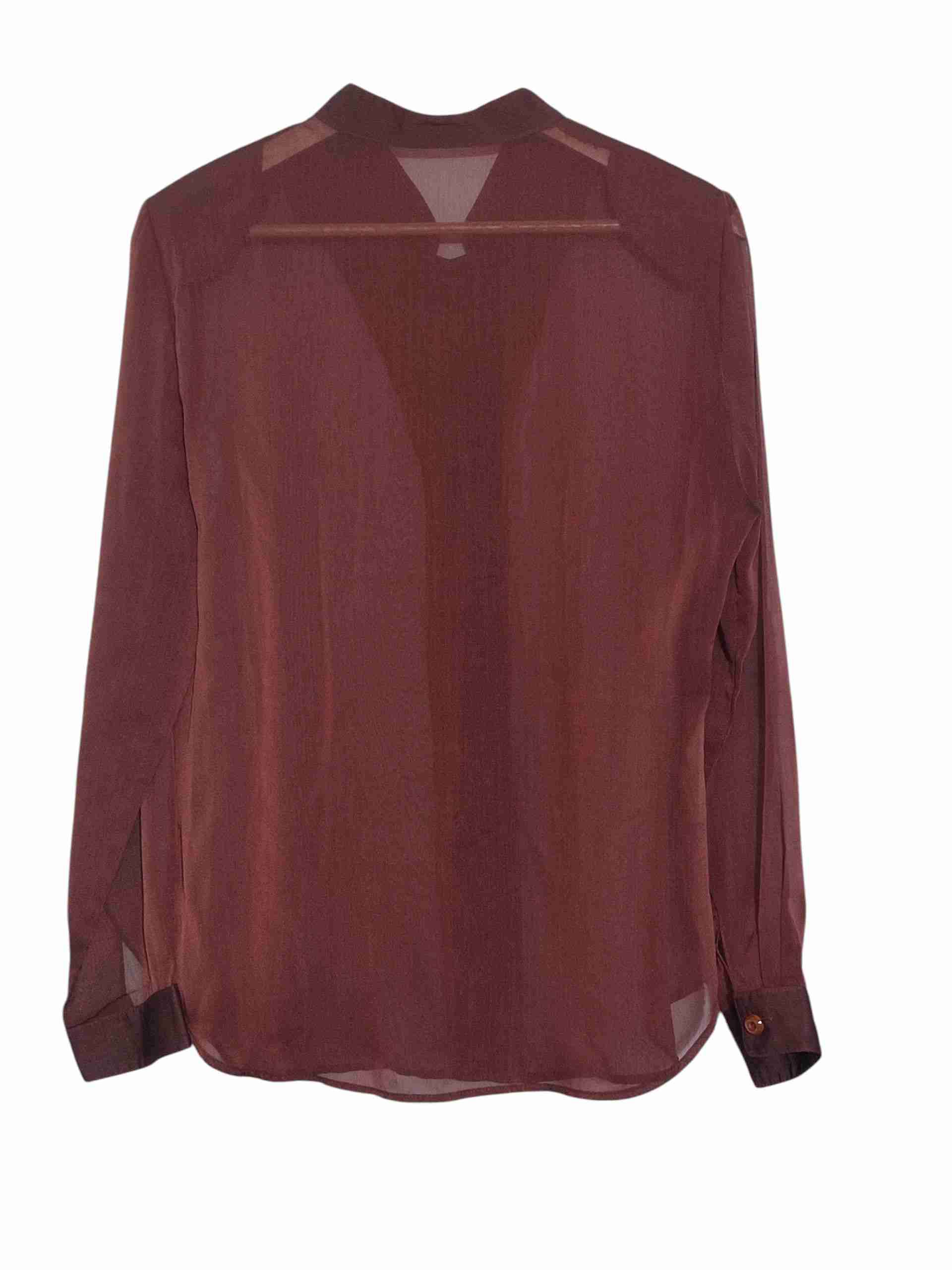 Blusa marrón de botones - miniatura 2