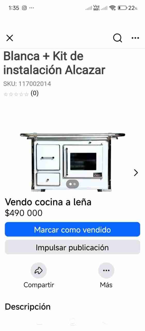 Cocina a leña Alcazar Negra - miniatura 6