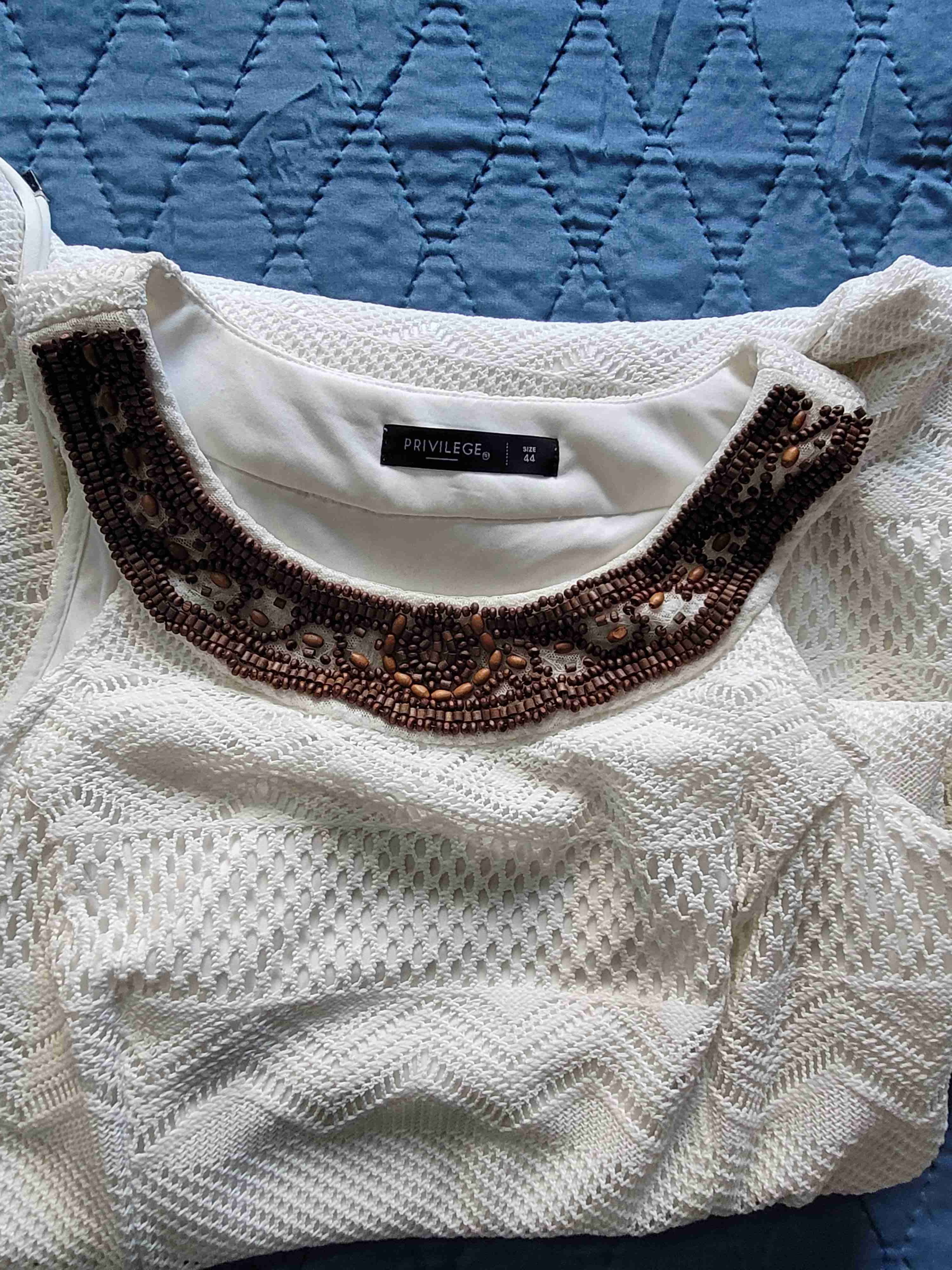 Vestido blanco crochet largo - miniatura 2