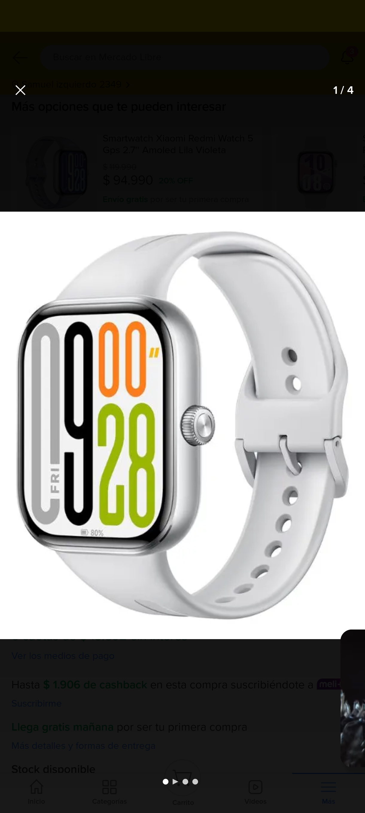 Smartwatch Xiaomi watch 5 plateado