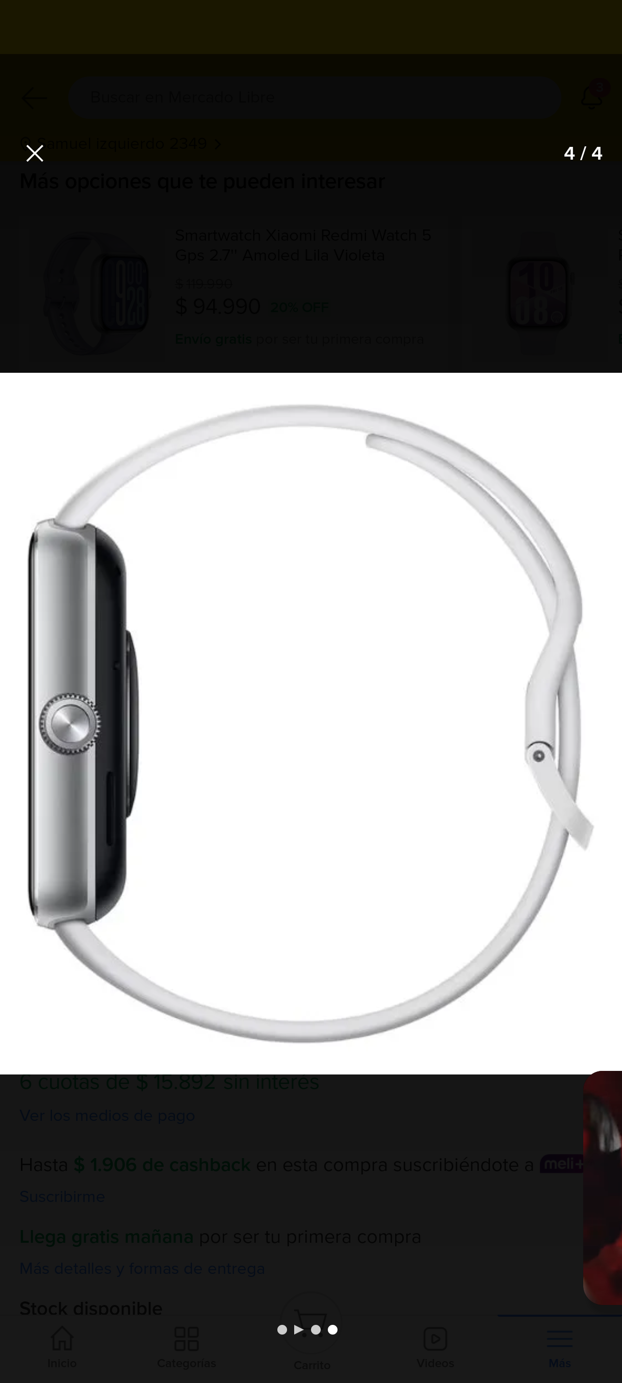 Smartwatch Xiaomi watch 5 plateado - miniatura 3