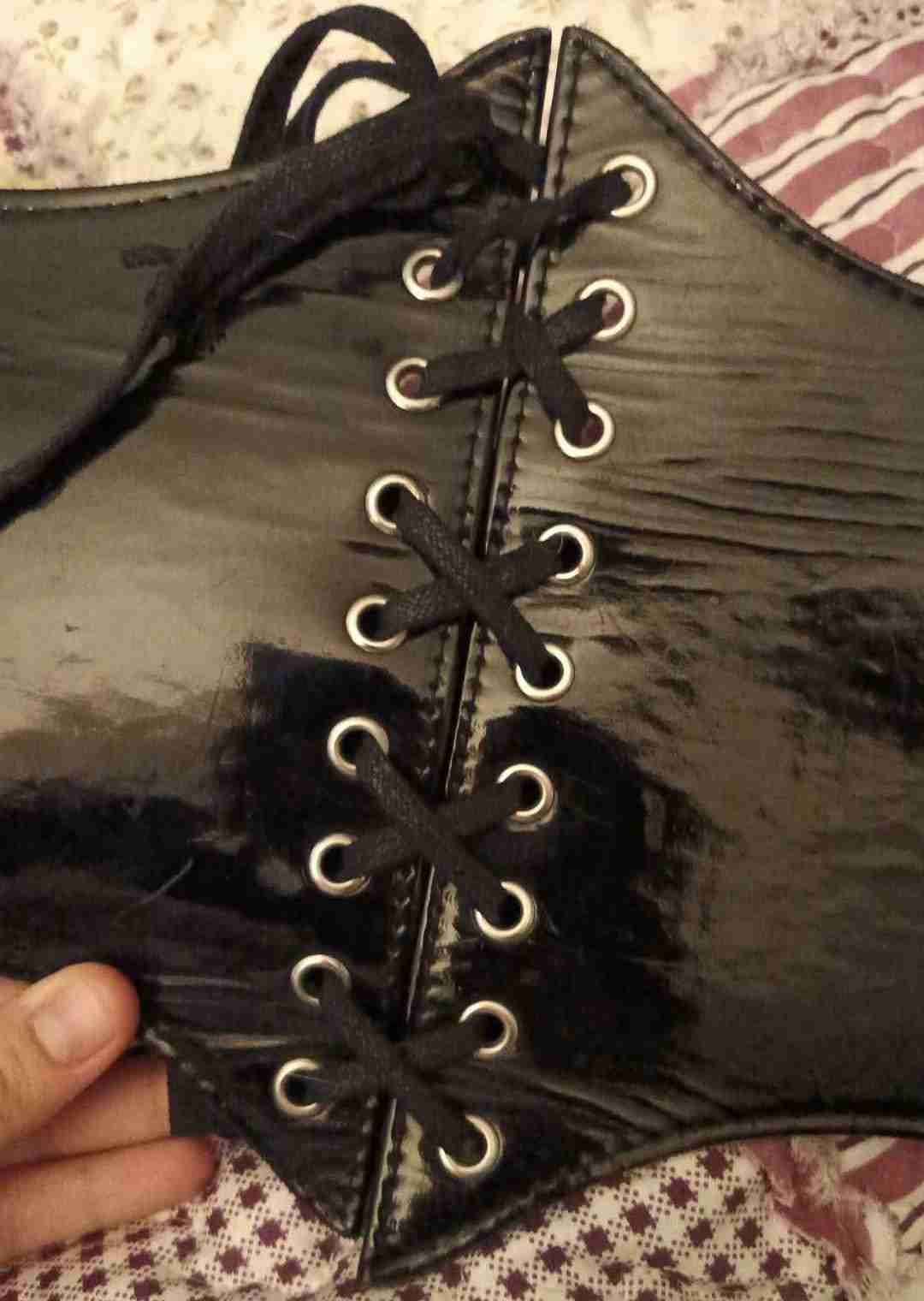 Cinturon corset negro con cordones - miniatura 3