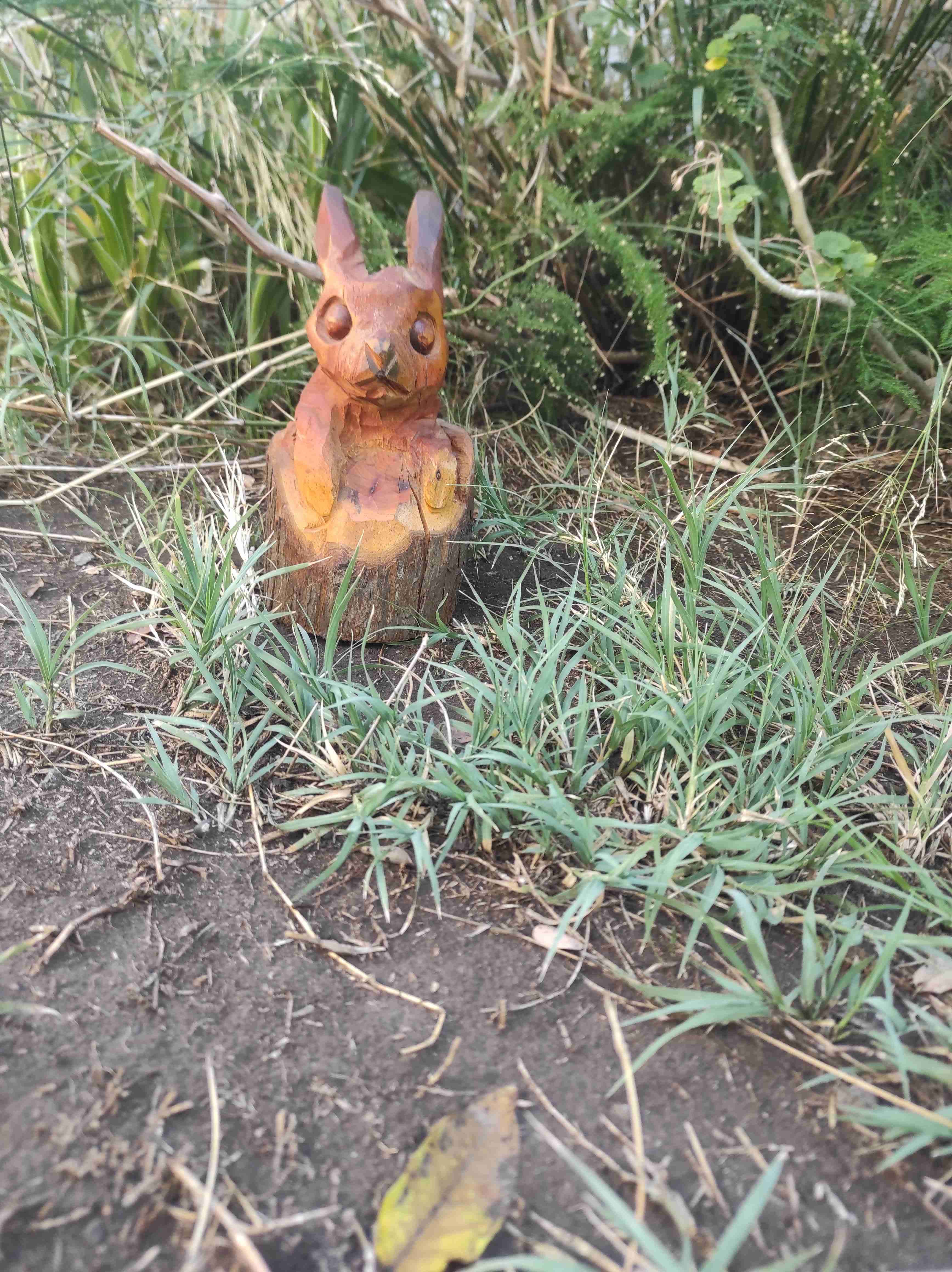 Escultura conejo en madera artesanal - miniatura 4