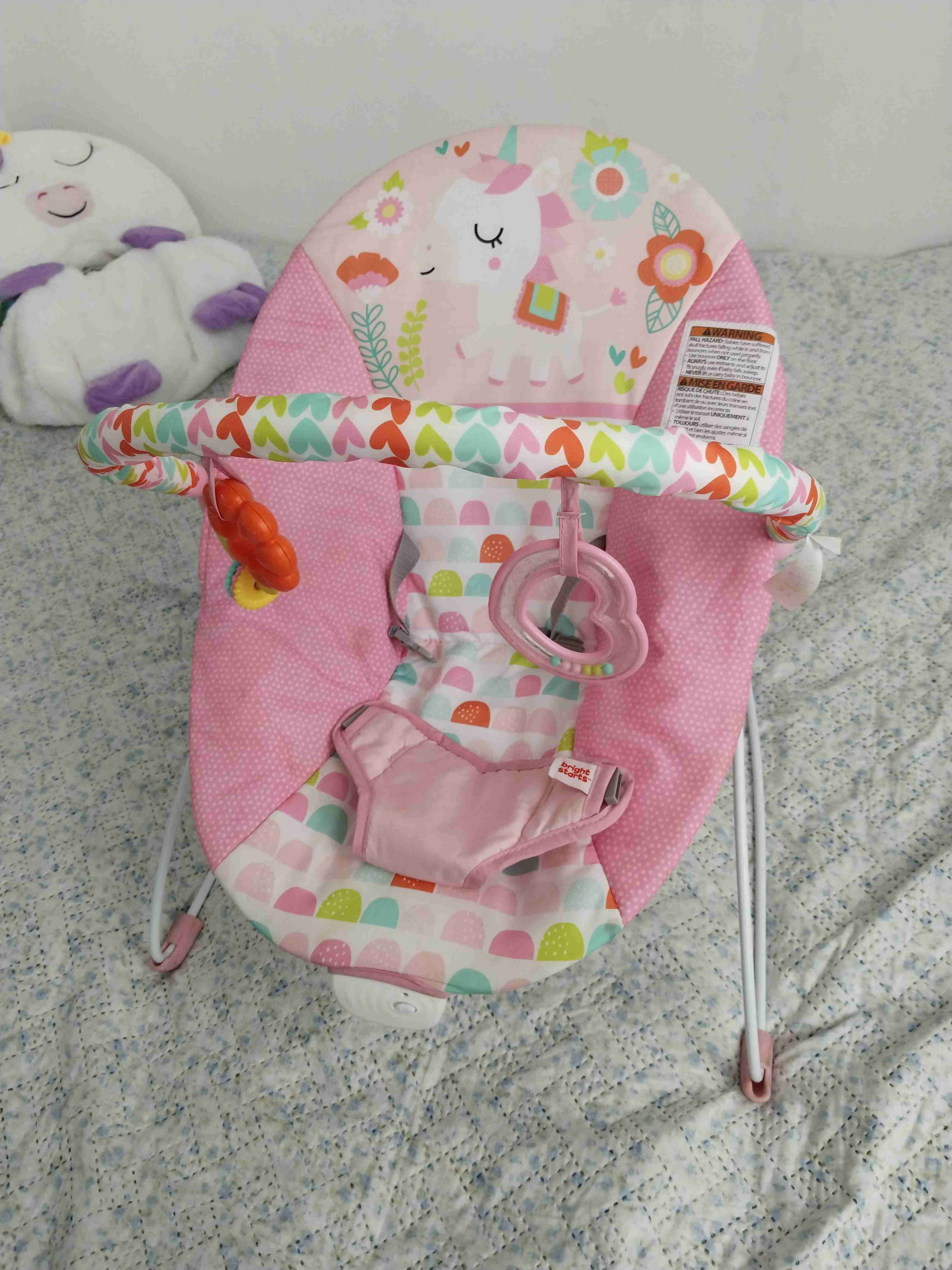 Silla mecedora para bebé rosa