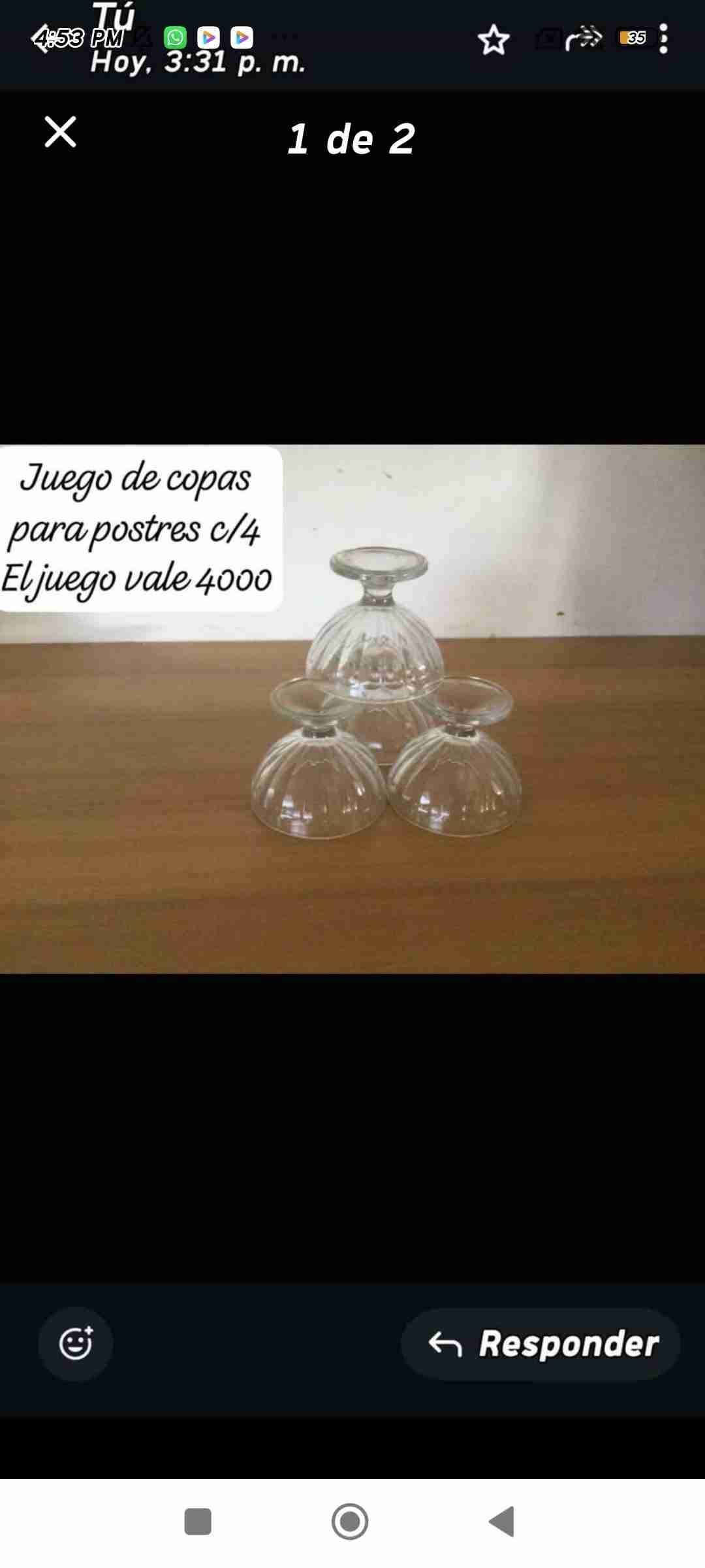 Conjunto de copas para postres