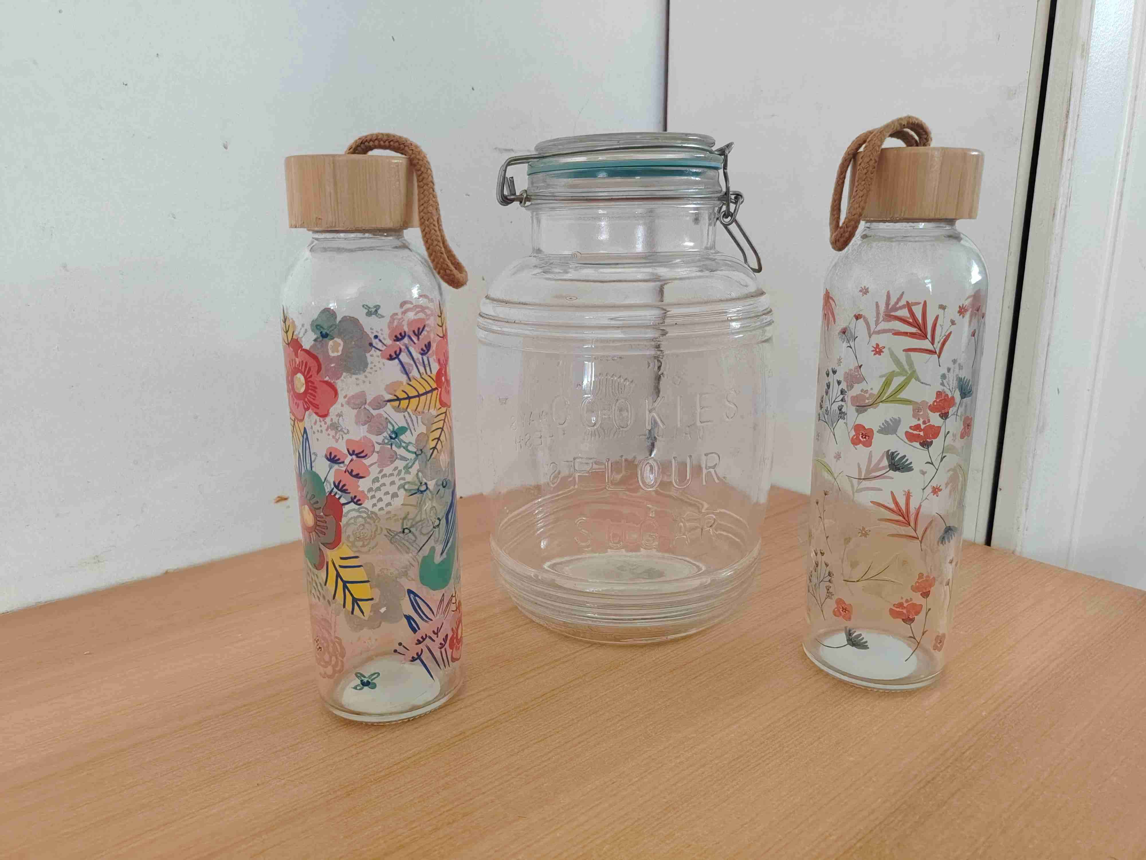 Botellas de vidrio con tapa de bambú - miniatura 4