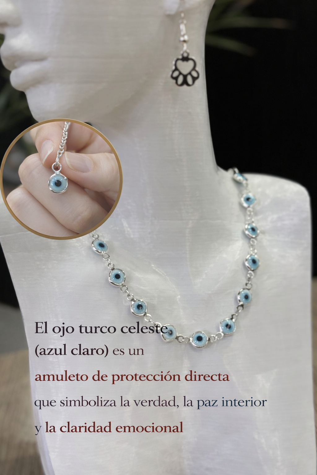 Collar ojo turco celeste