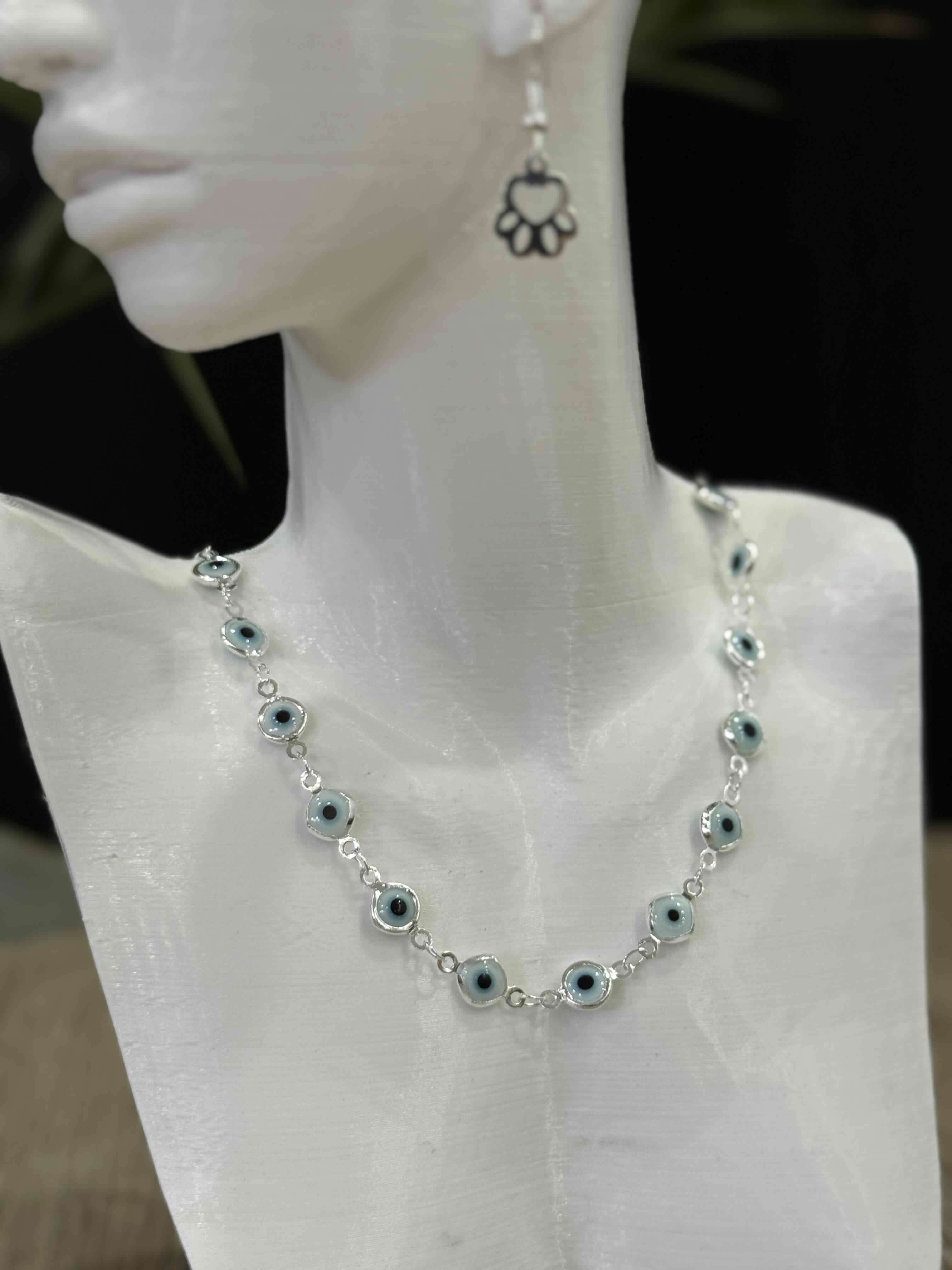 Collar ojo turco celeste - miniatura 2