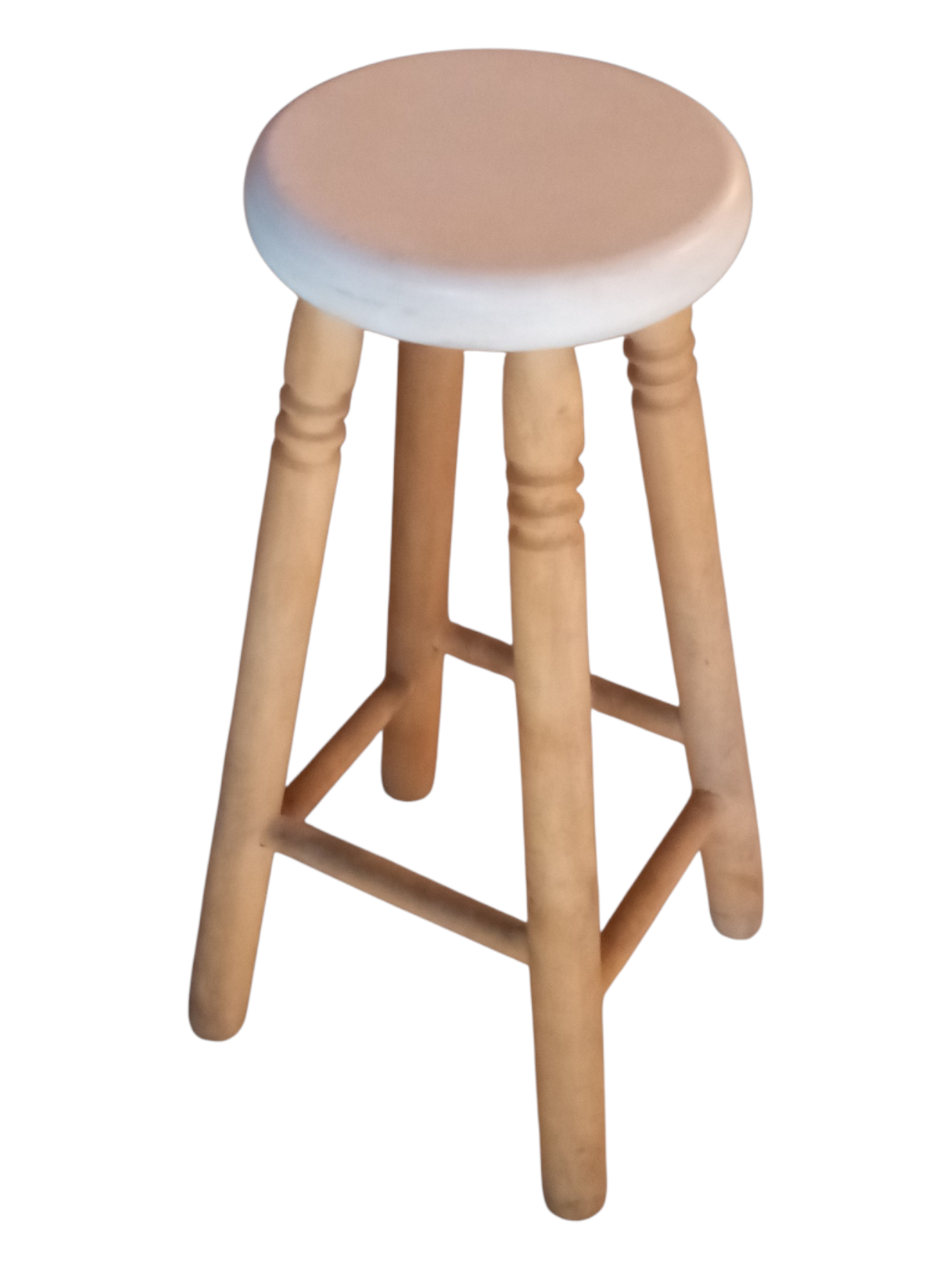 Taburete de madera blanco 70cm alto - 3