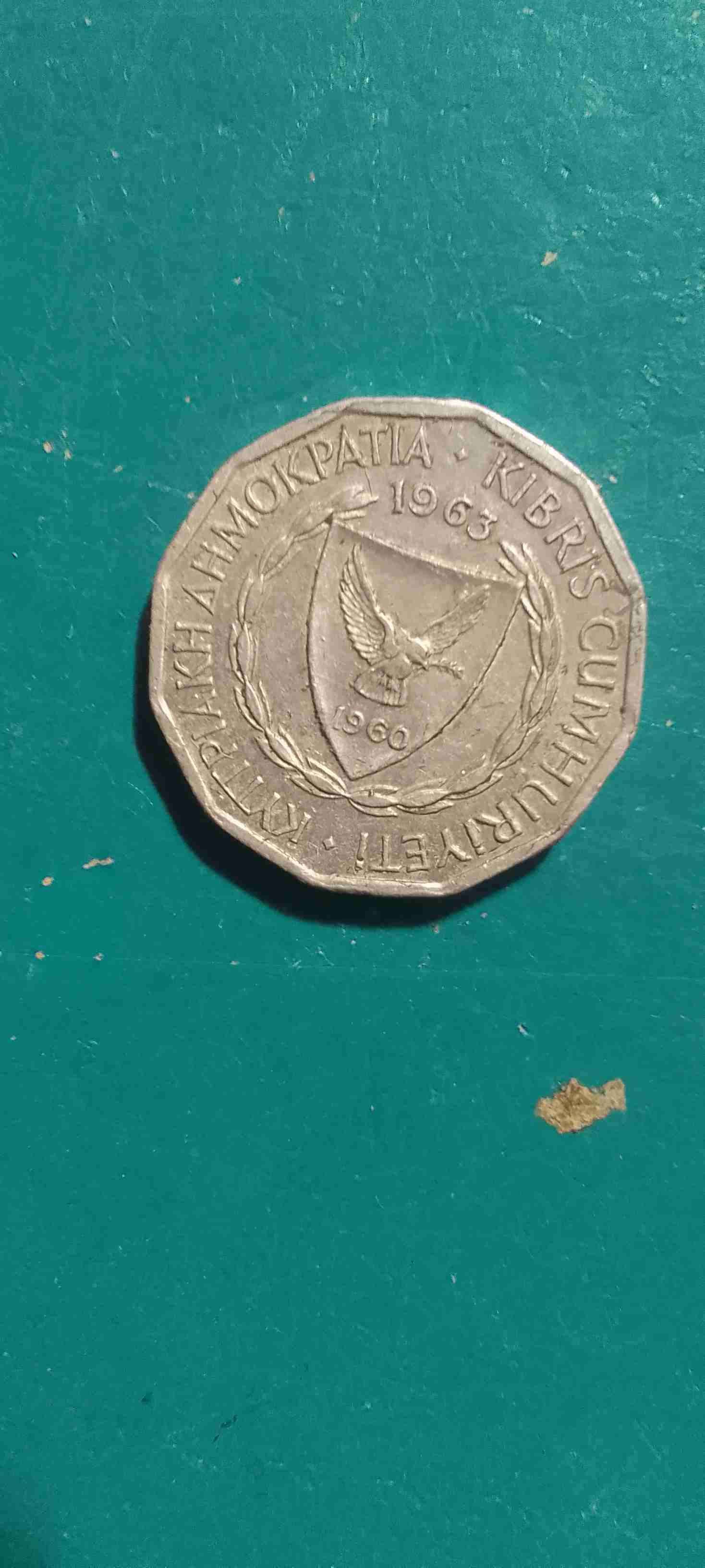Moneda de Chipre 1 mil 1963
