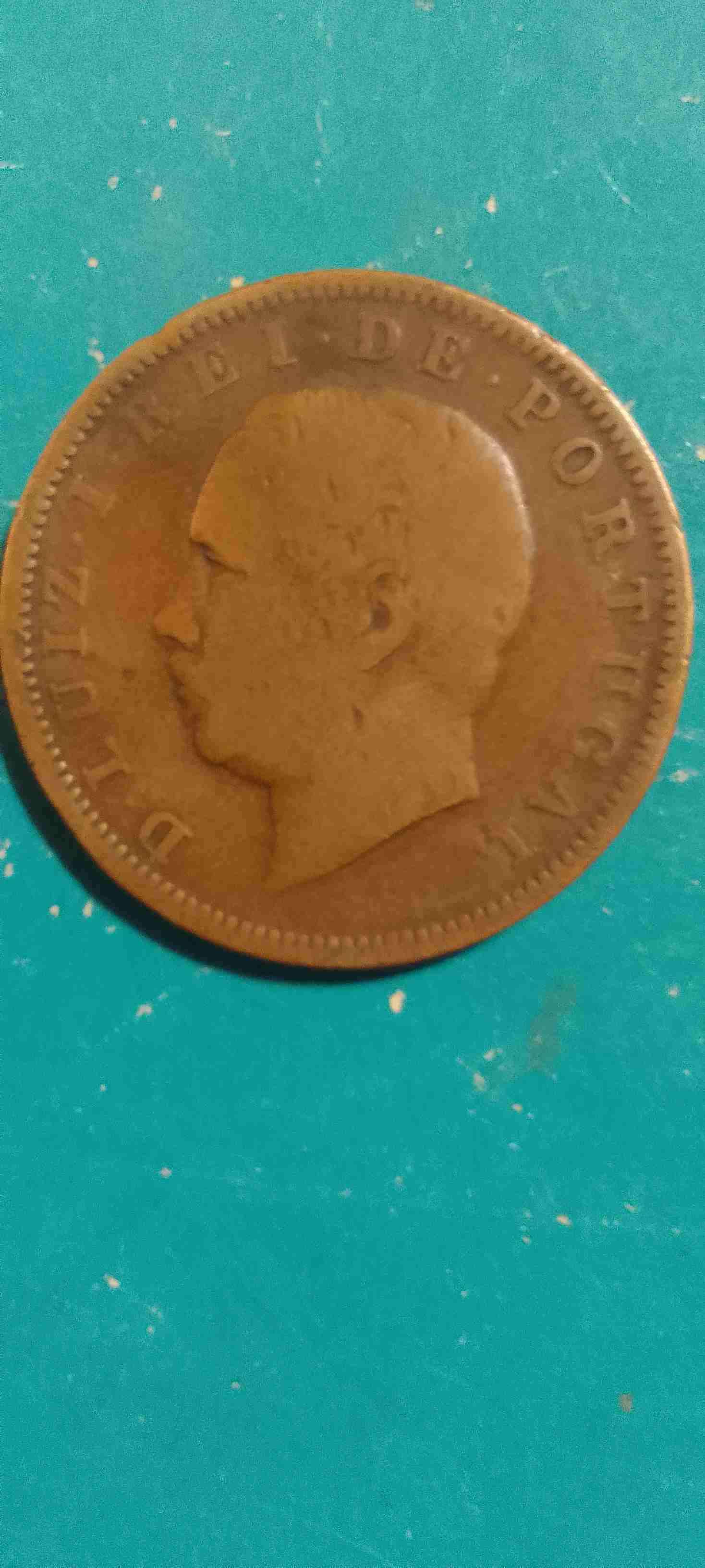 Moneda antigua de Portugal 20 reís 1883