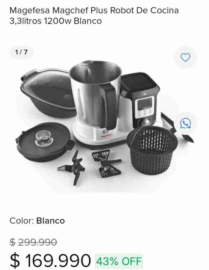 Robot de Cocina Magefesa 3,3L Blanco