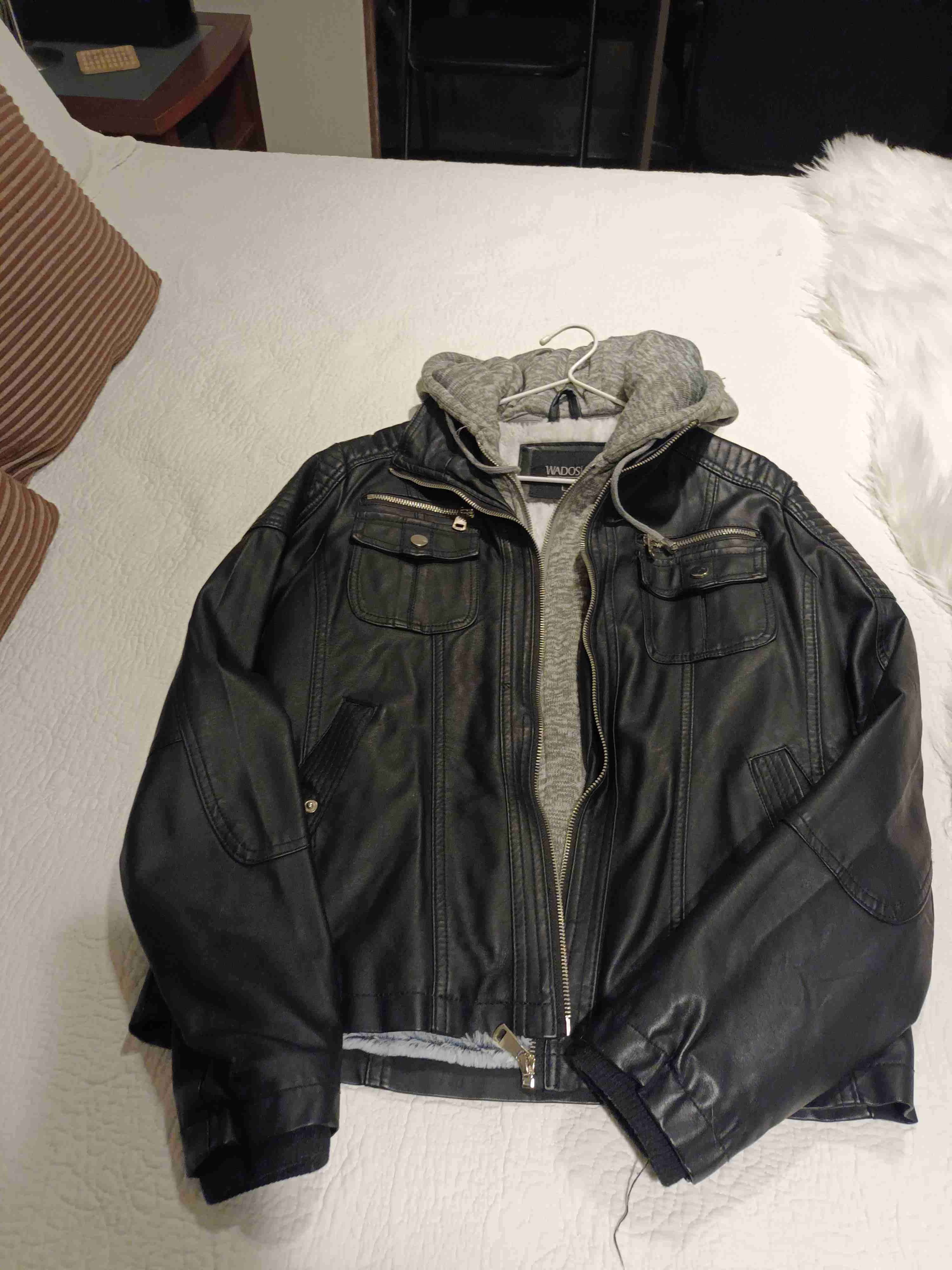 Chaqueta de cuero con capucha Wados - miniatura 4
