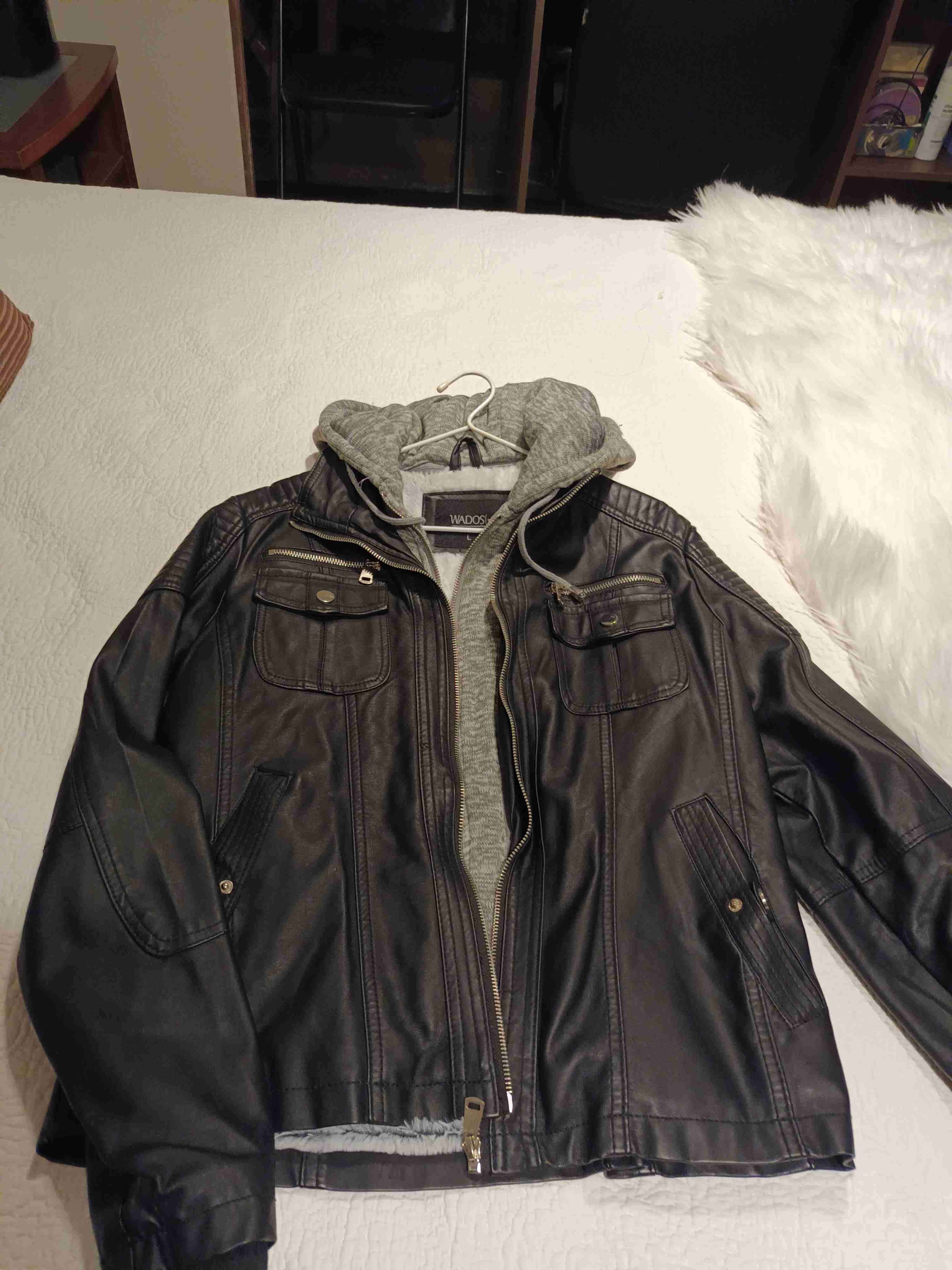 Chaqueta de cuero con capucha Wados - miniatura 5