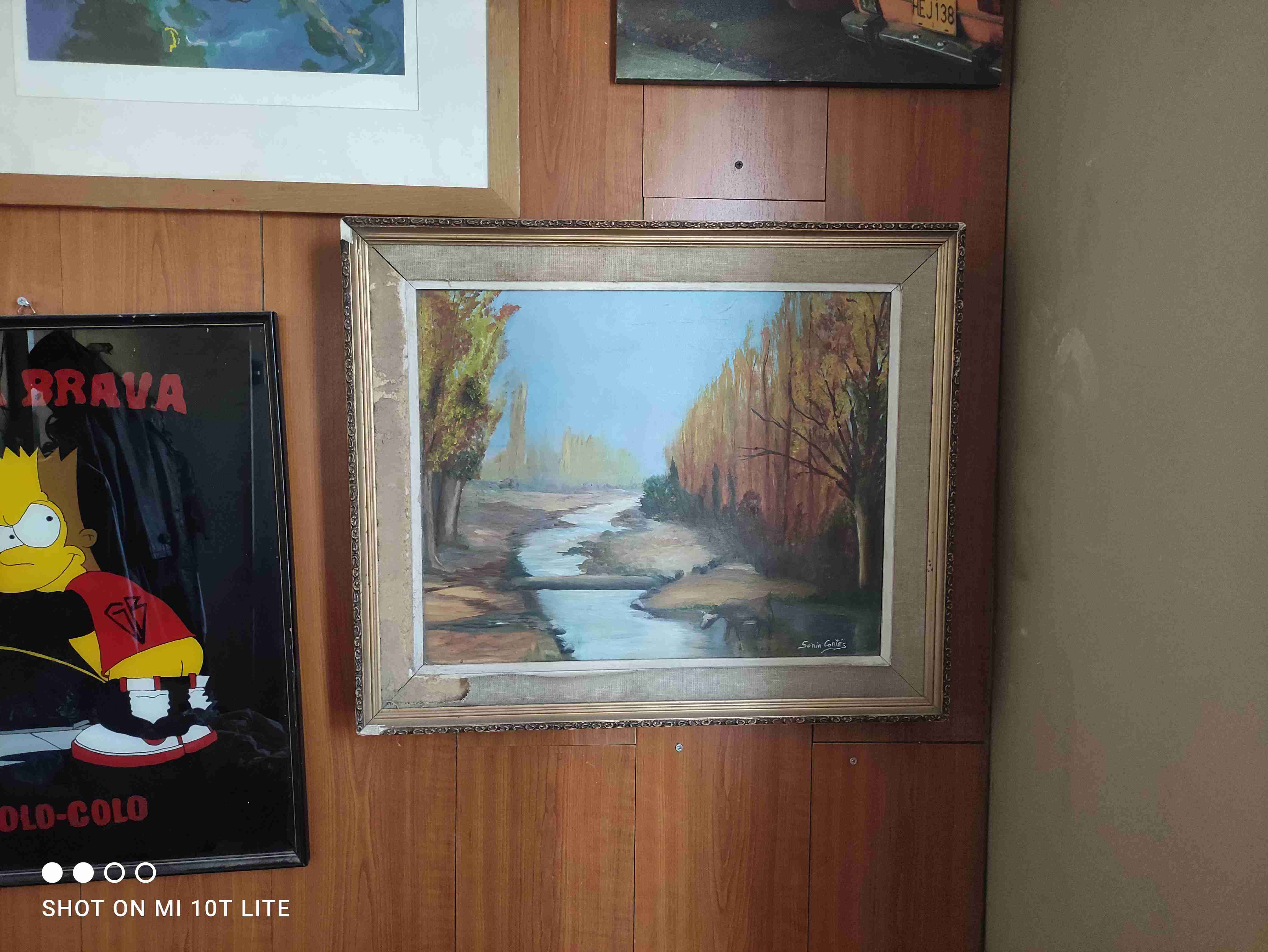 Cuadro de paisaje otoñal en marco - miniatura 2