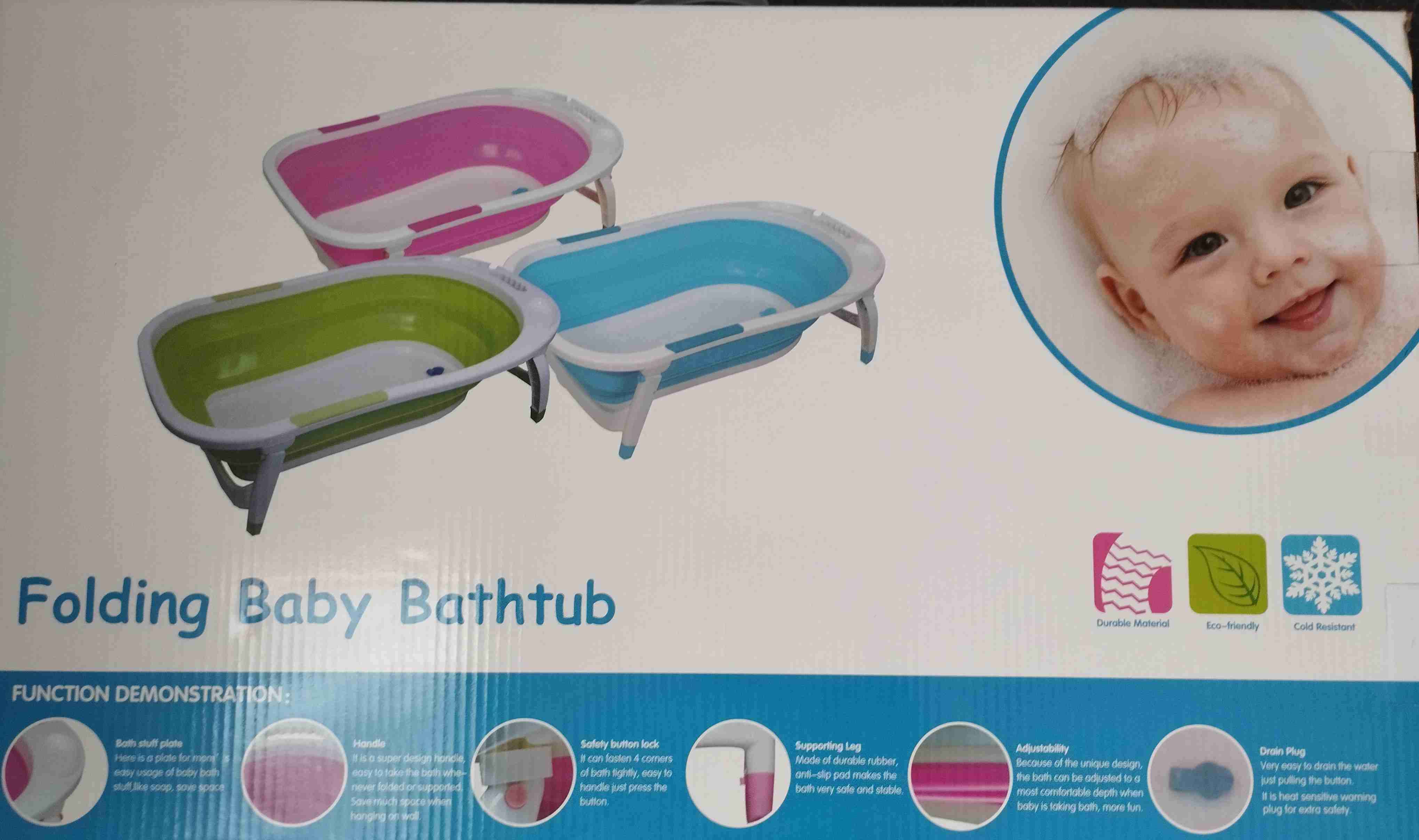 Tina plegable para bebé azul - miniatura 2