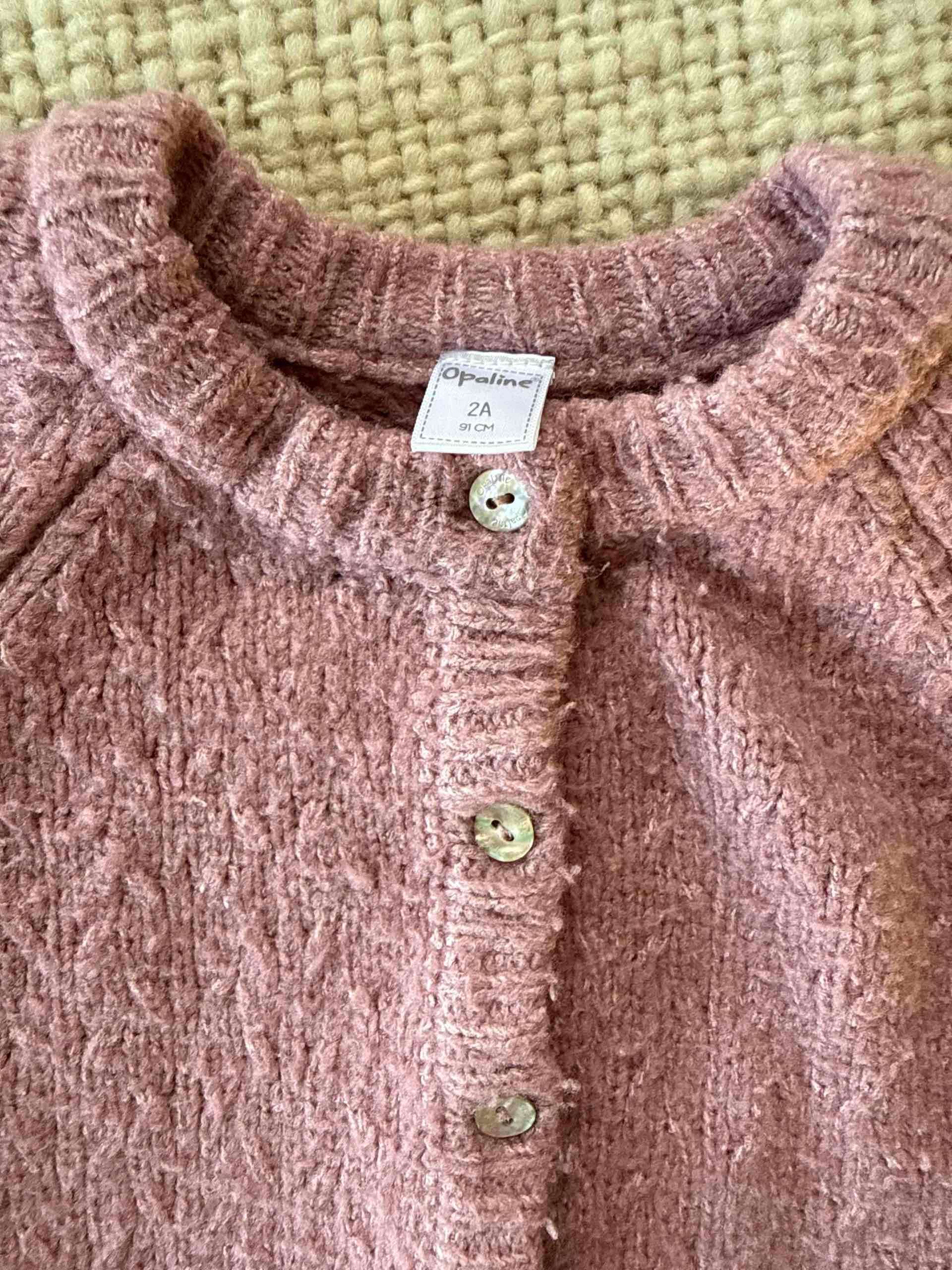 Chaleco rosa de lana para niña - miniatura 2