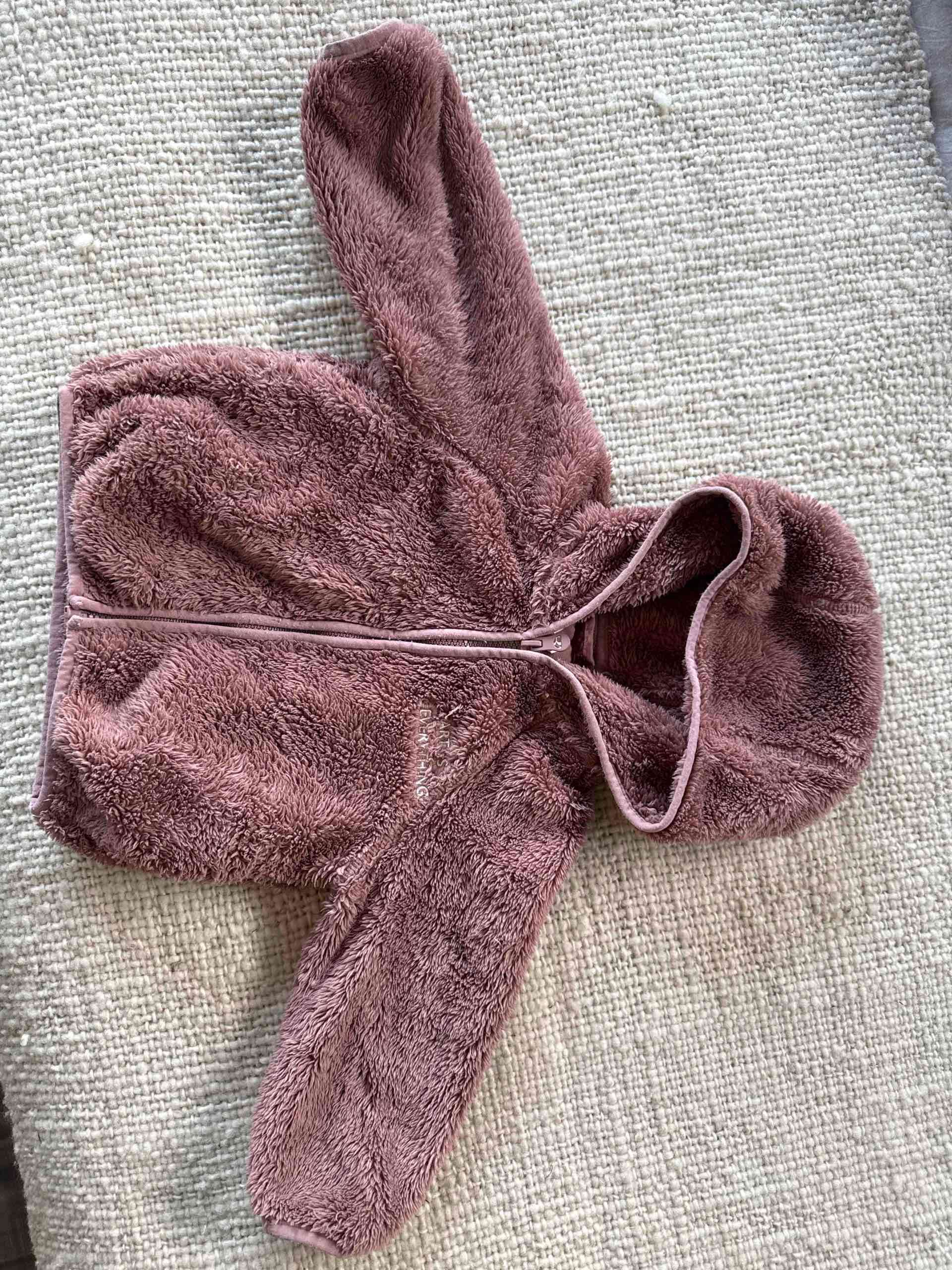 Poleron peludo rosa para niña