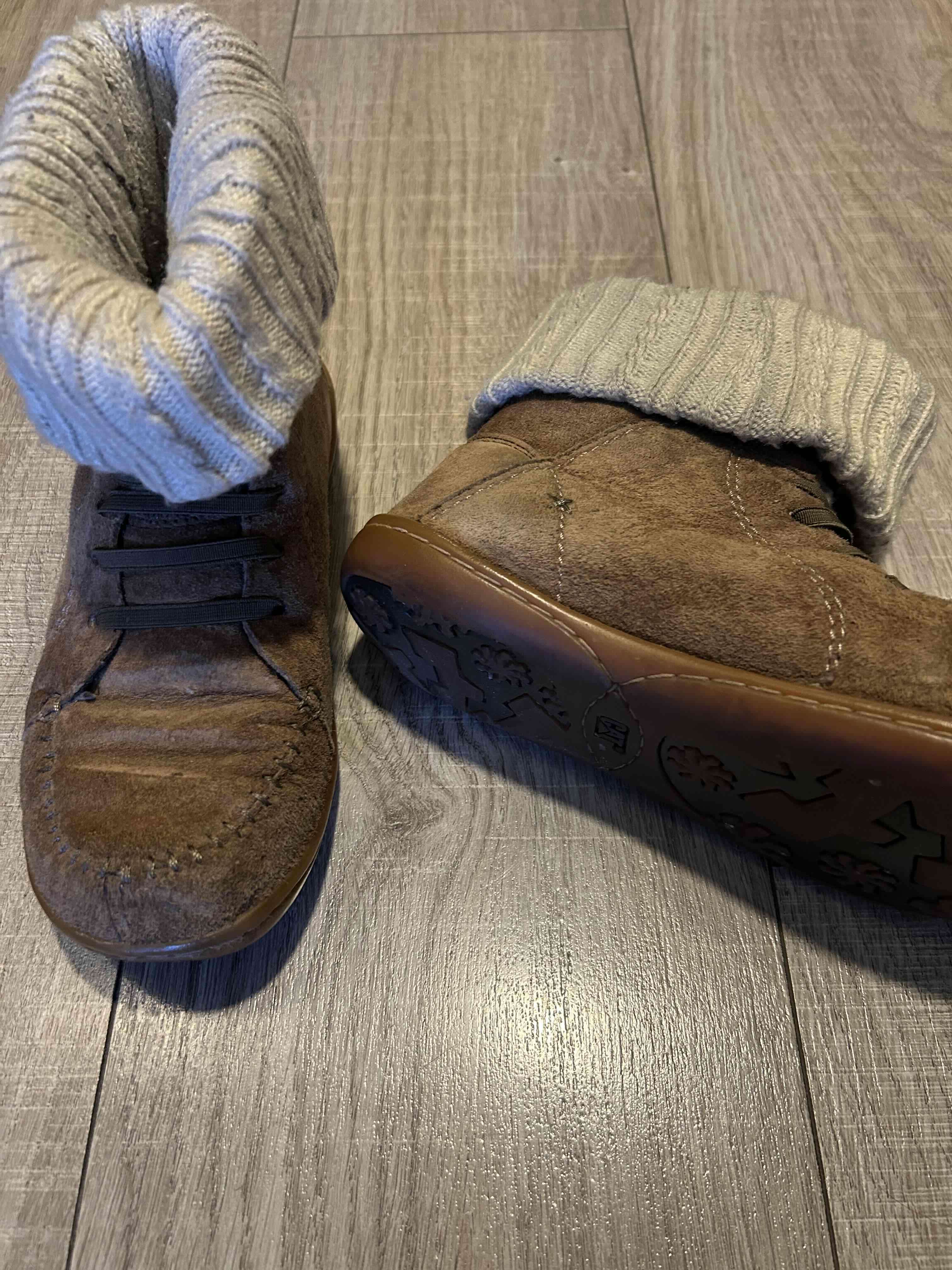 Botas de gamuza con puño tejido - miniatura 2